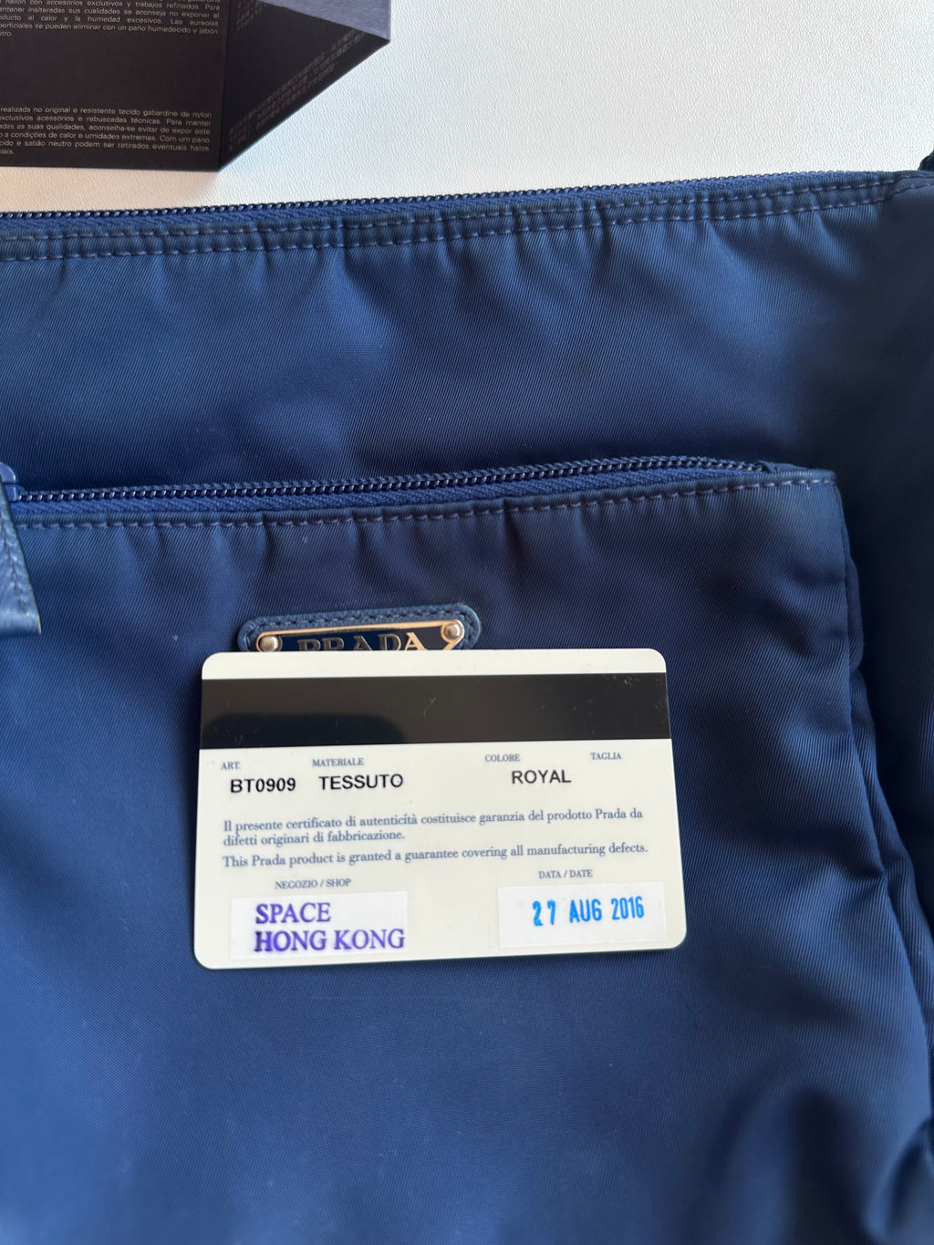 Vintage Prada Re-Nylon Classic Crossbody Royal Blue Bag