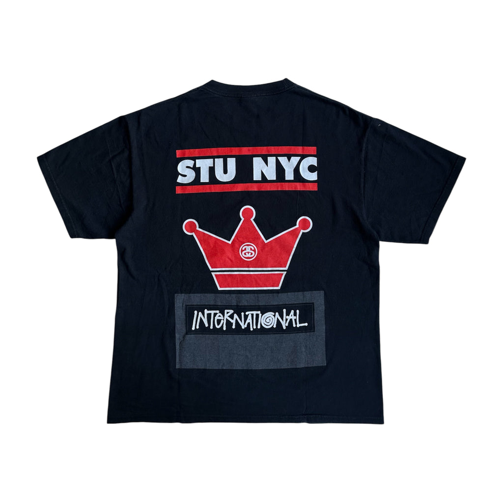 Vintage Stussy STU NYC Crown International Tee Black