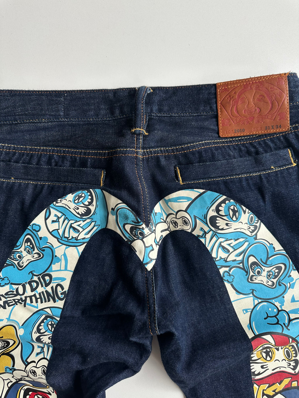 EVISU Graffiti Daruma Daicock Slim Fit Jeans #2010 Indigo – SS23 – W30 L34