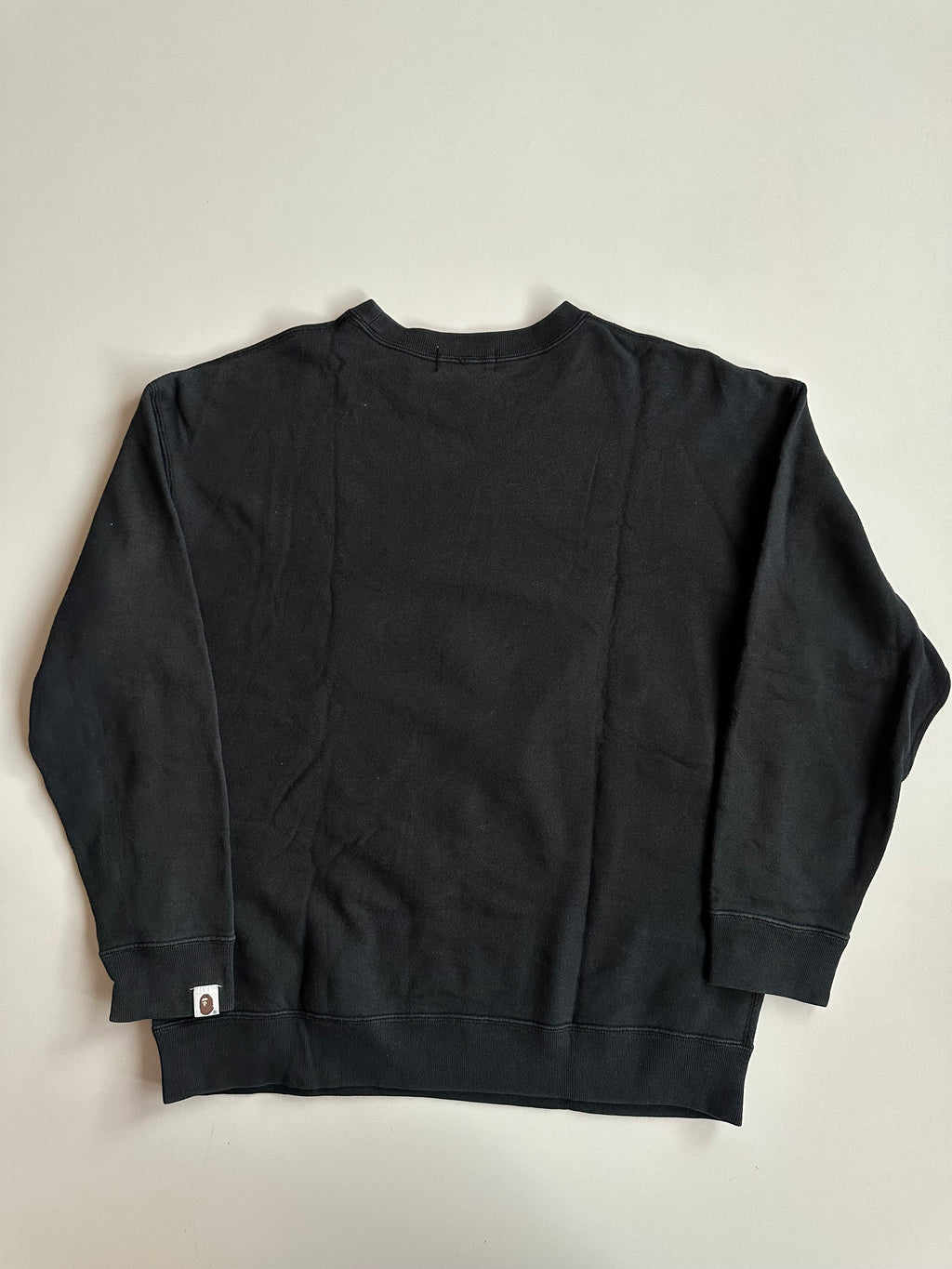BAPE Pink Camo Big APE Logo Crewneck Sweatshirt Black - Size M