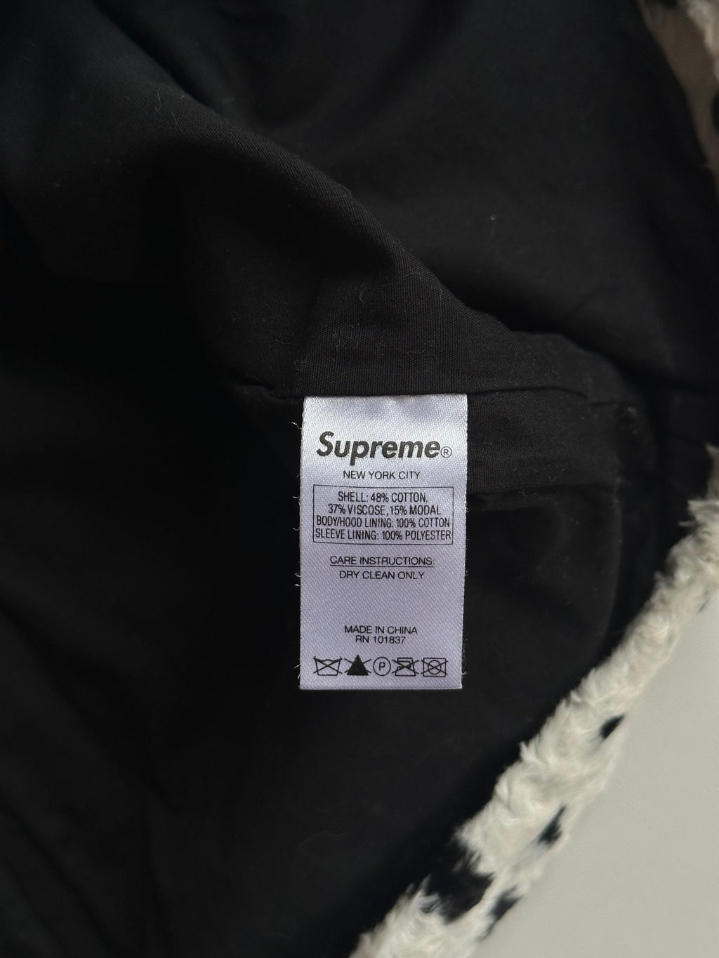 Supreme Fur Pullover Hoodie Dalmatian – SS14 - Size M
