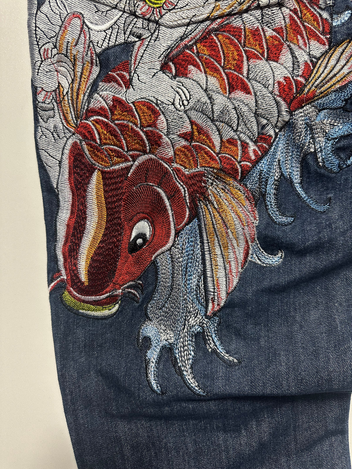 SUGOI Japan Tattoo Koi Embroidered Jeans - Size 36