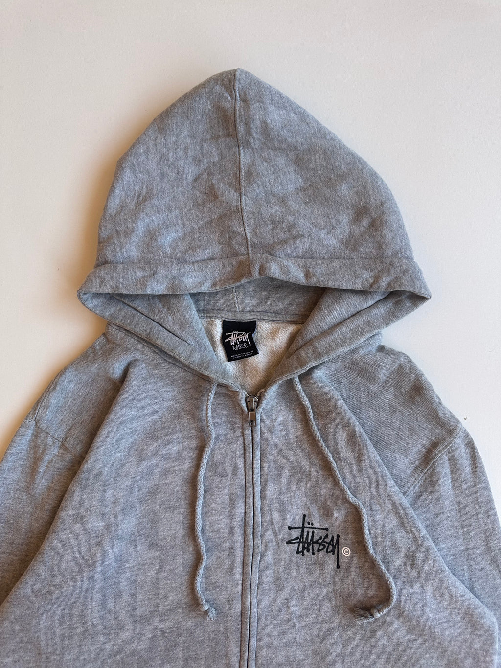 Stussy Basic Logo Zip Hoodie Ash Heather