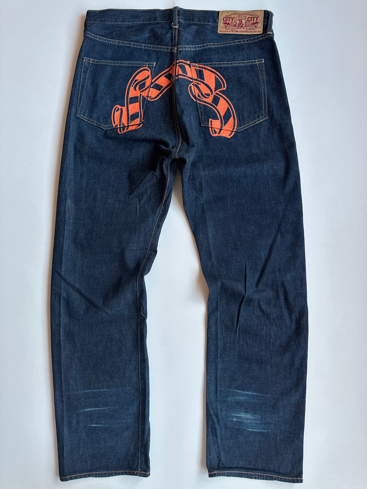 Vintage BAPE Sad Face Denim Jeans Indigo – Pre-2005 – Size L