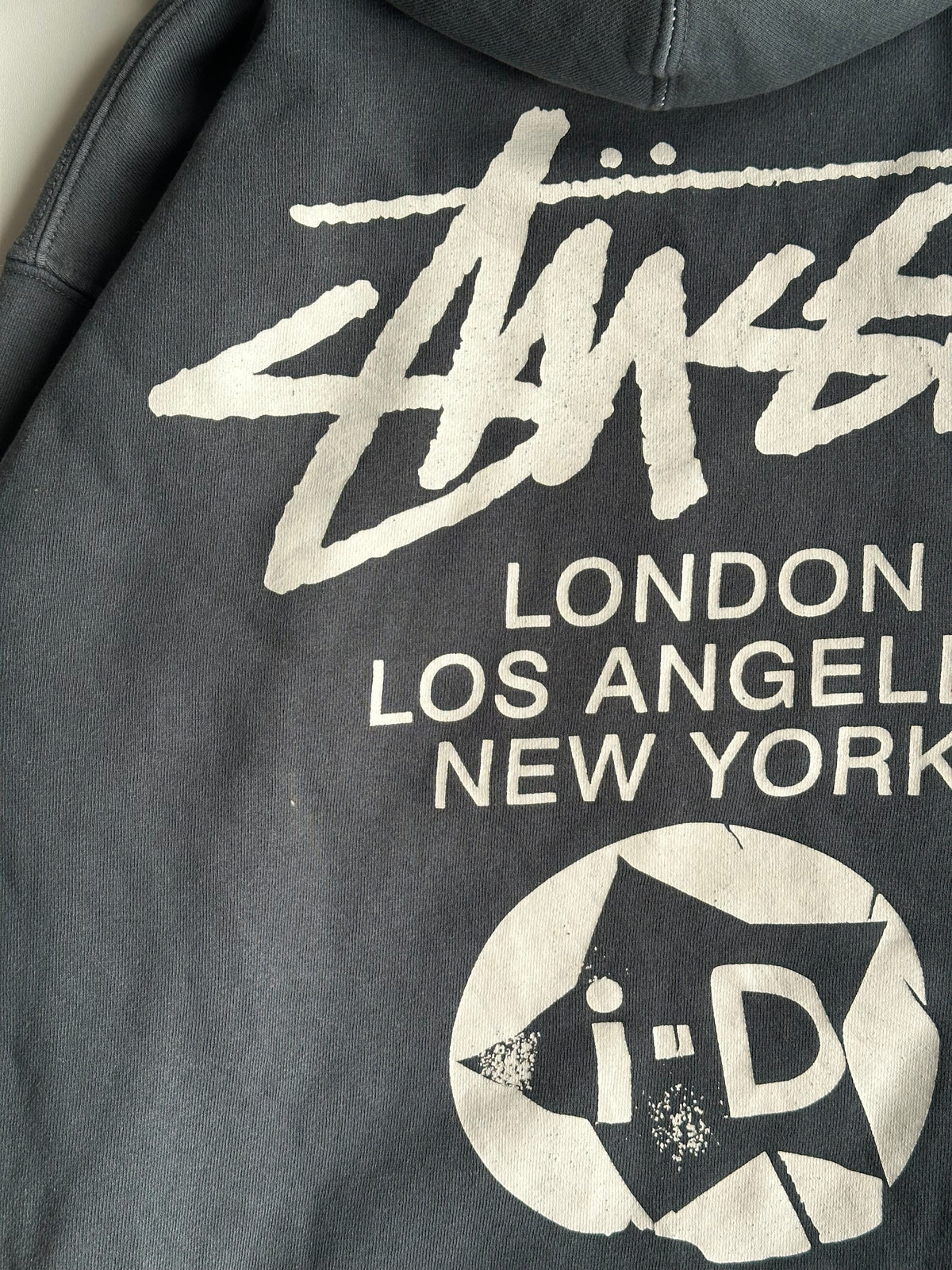 Stussy x i-D World Tour Pigment Dyed Hoodie Grey – 2018