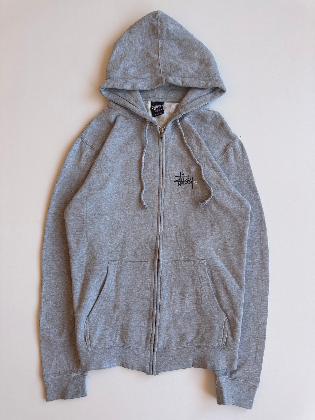 Stussy Basic Logo Zip Hoodie Ash Heather