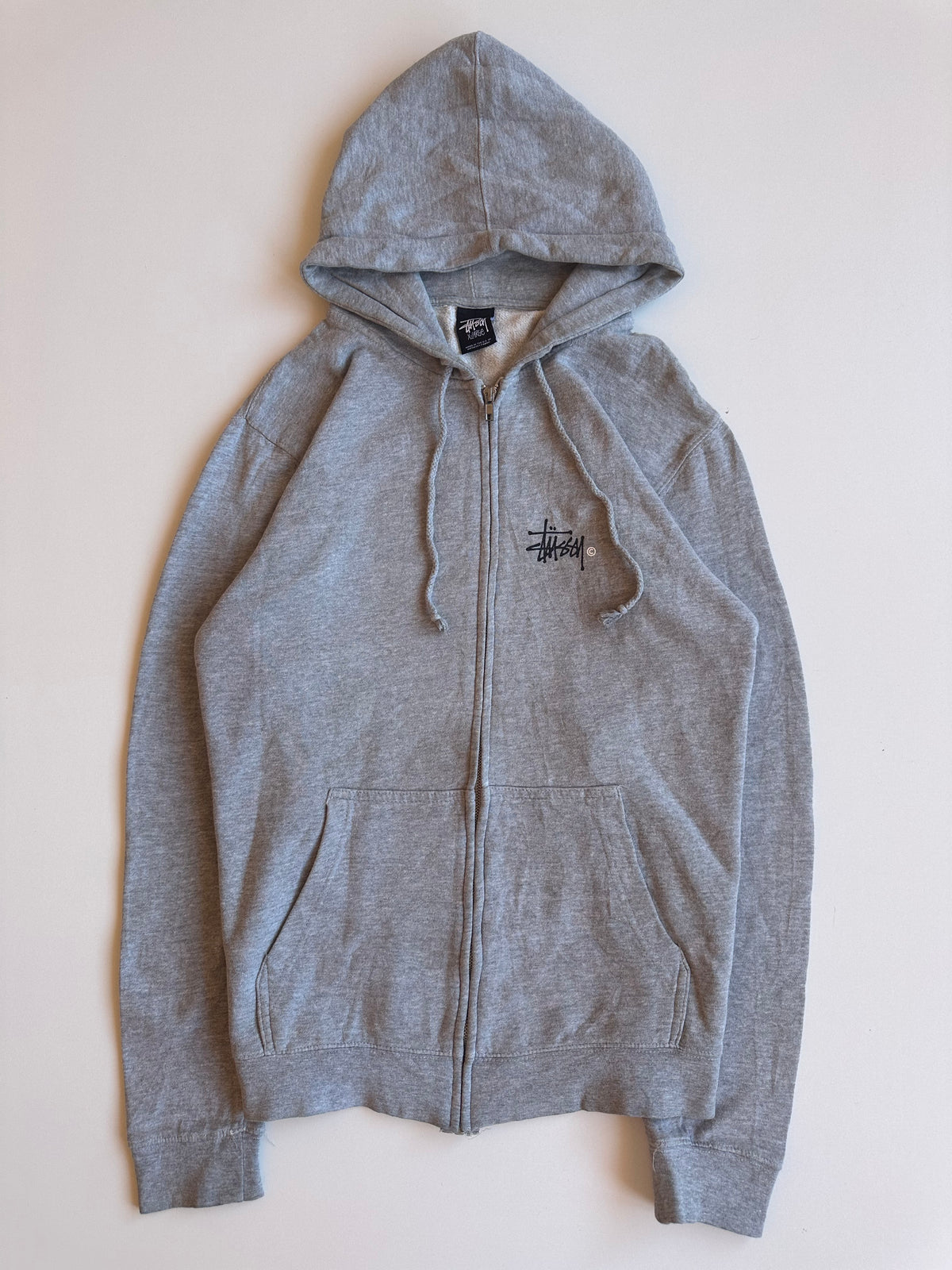 Stussy Basic Logo Zip Hoodie Ash Heather