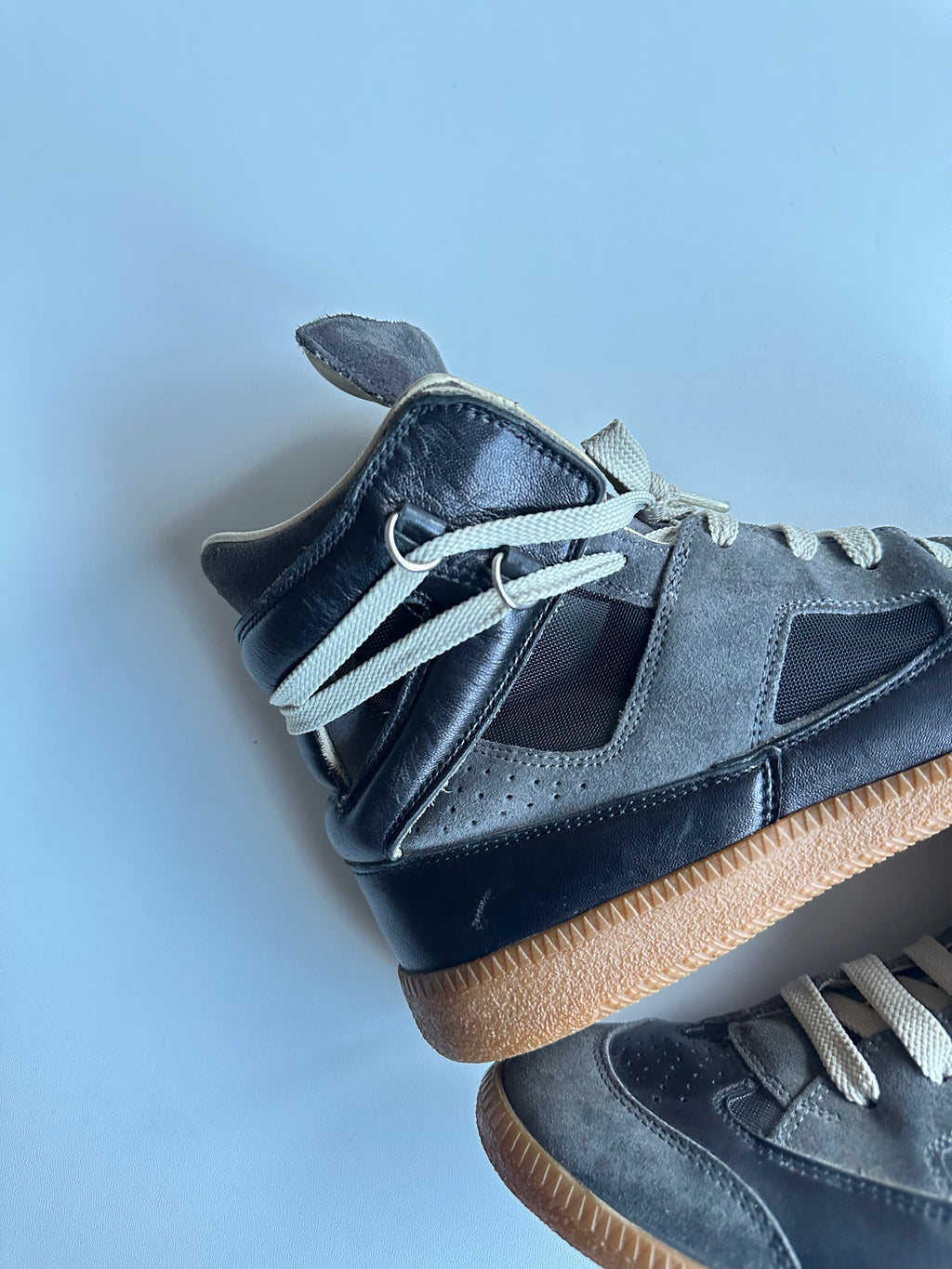 Maison Martin Margiela Line 22 Extended Tongue High-Top Sneakers Grey/Black – 2013