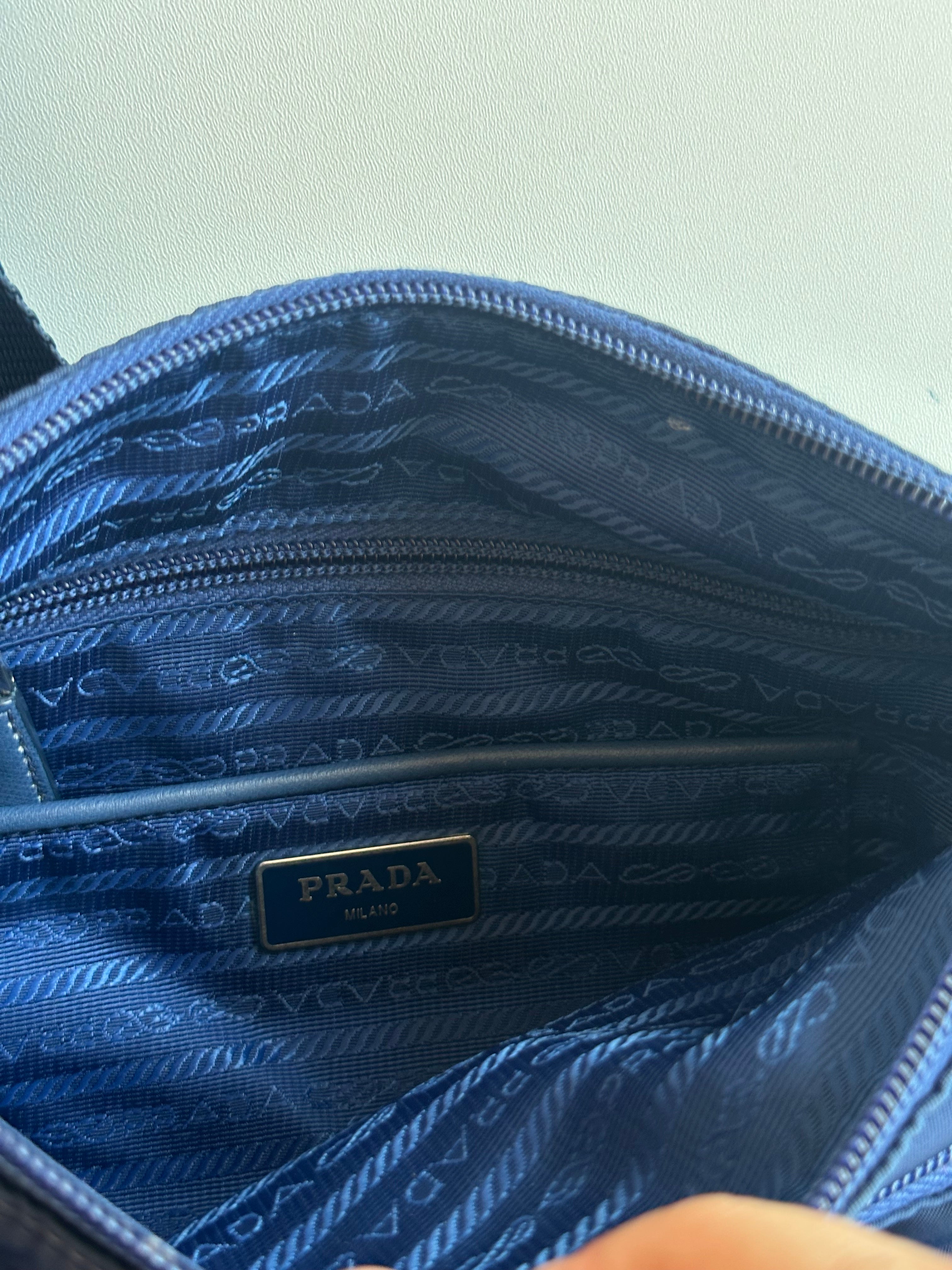 Vintage Prada Re-Nylon Classic Crossbody Royal Blue Bag