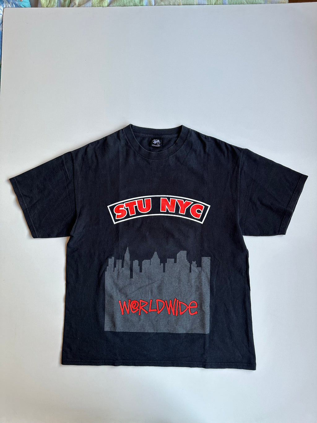 Vintage Stussy STU NYC Crown International Tee Black