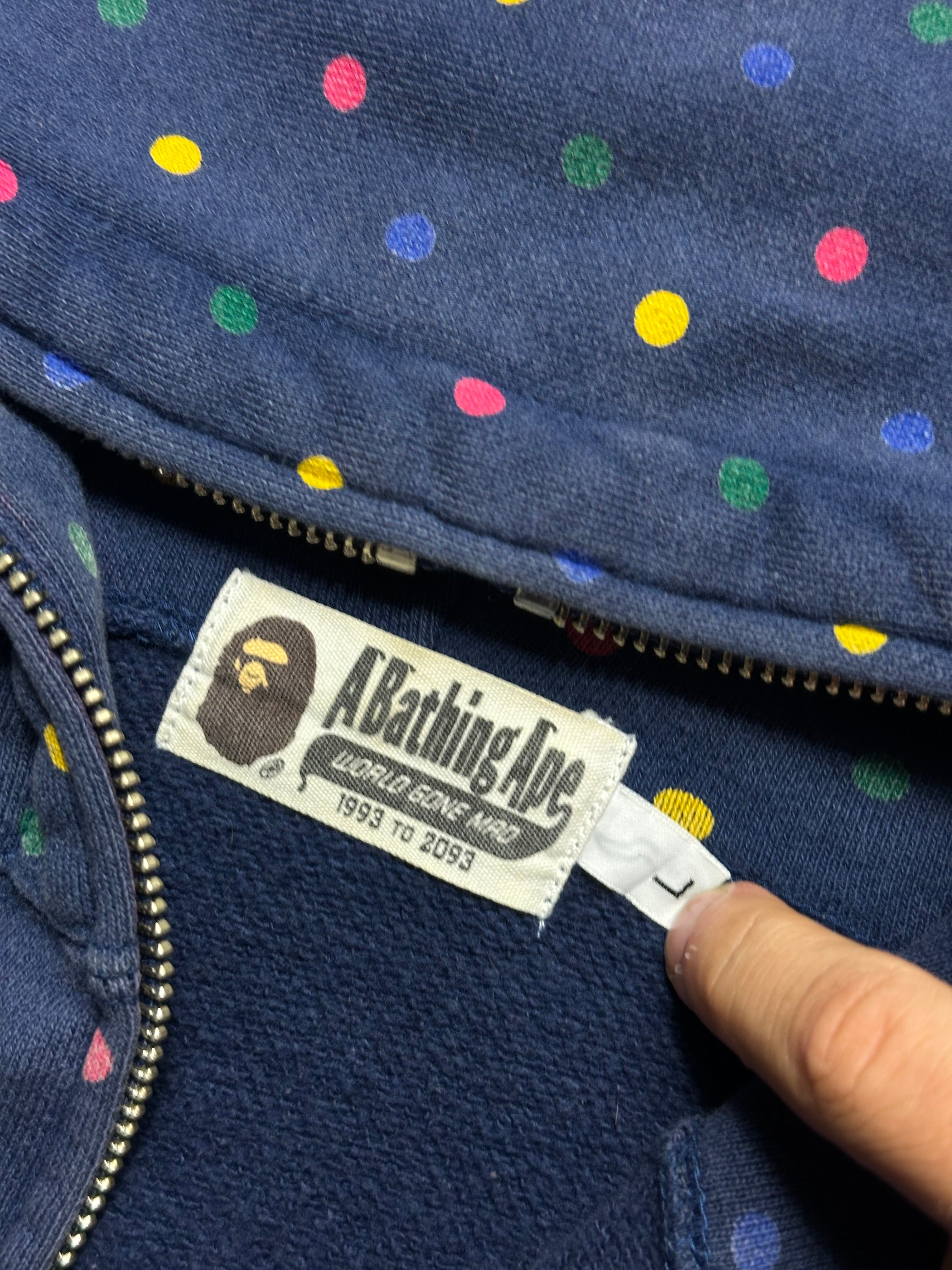 Vintage Bape Polka Dot Zip Hoodie