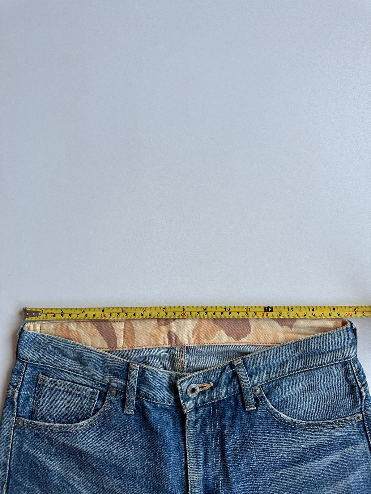 BAPE Studded Ape Head Denim Jeans Washed Blue