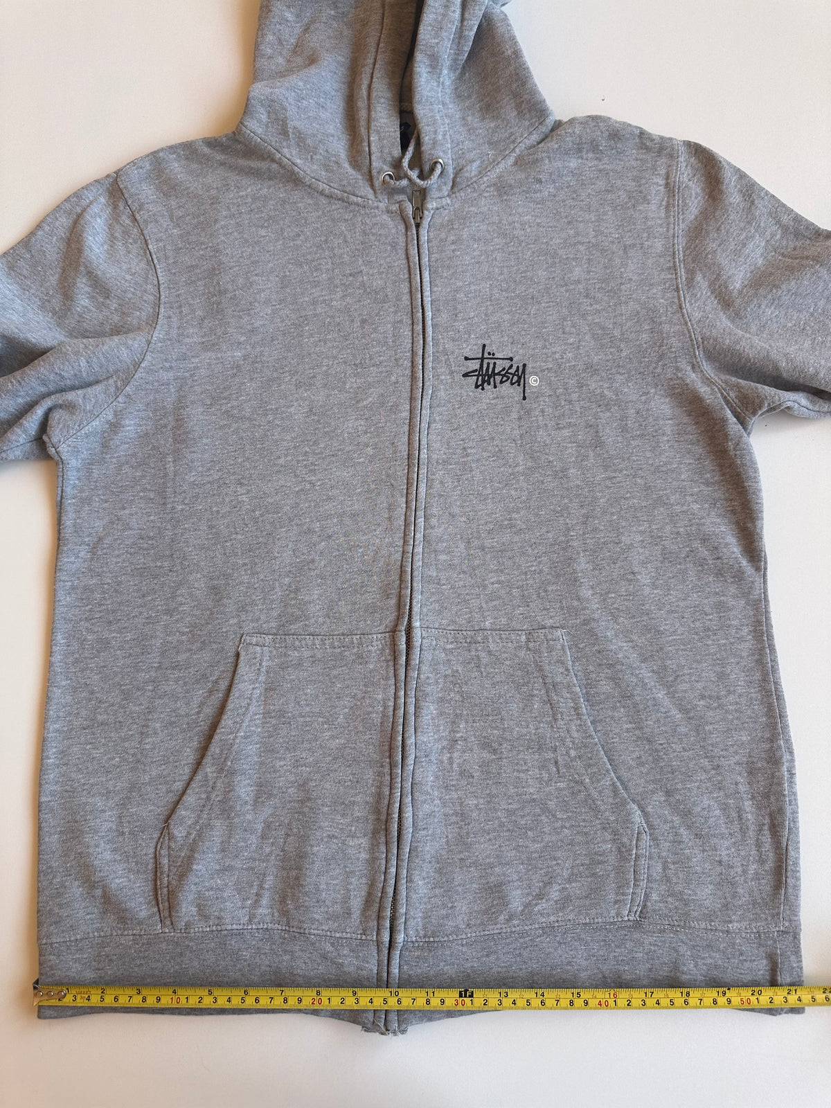 Stussy Basic Logo Zip Hoodie Ash Heather