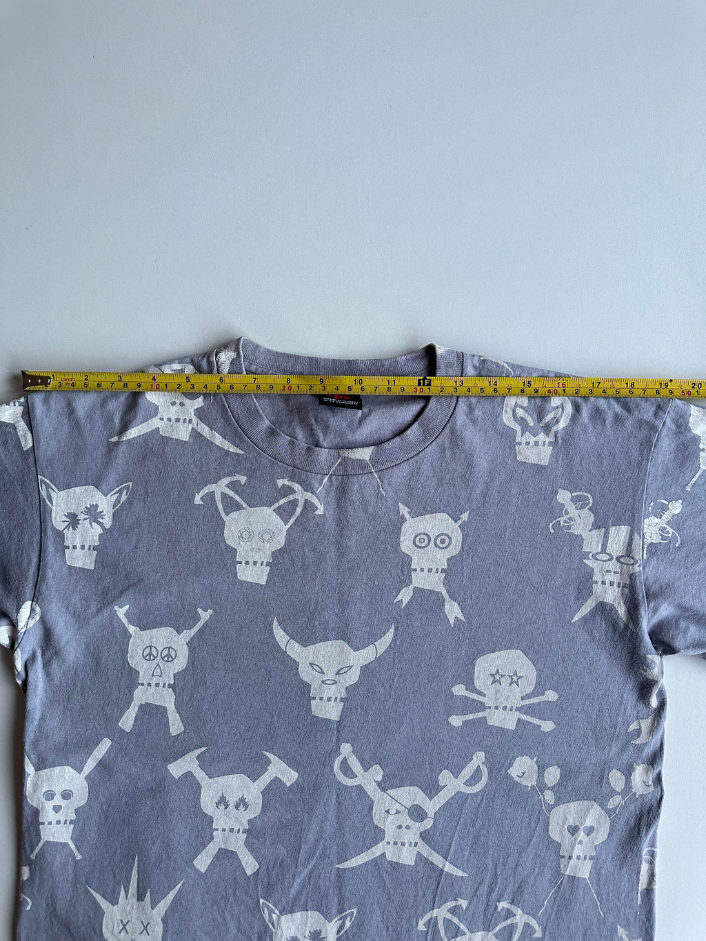 Vintage Stüssy Skull All Over Print Tee Grey – Red Tag