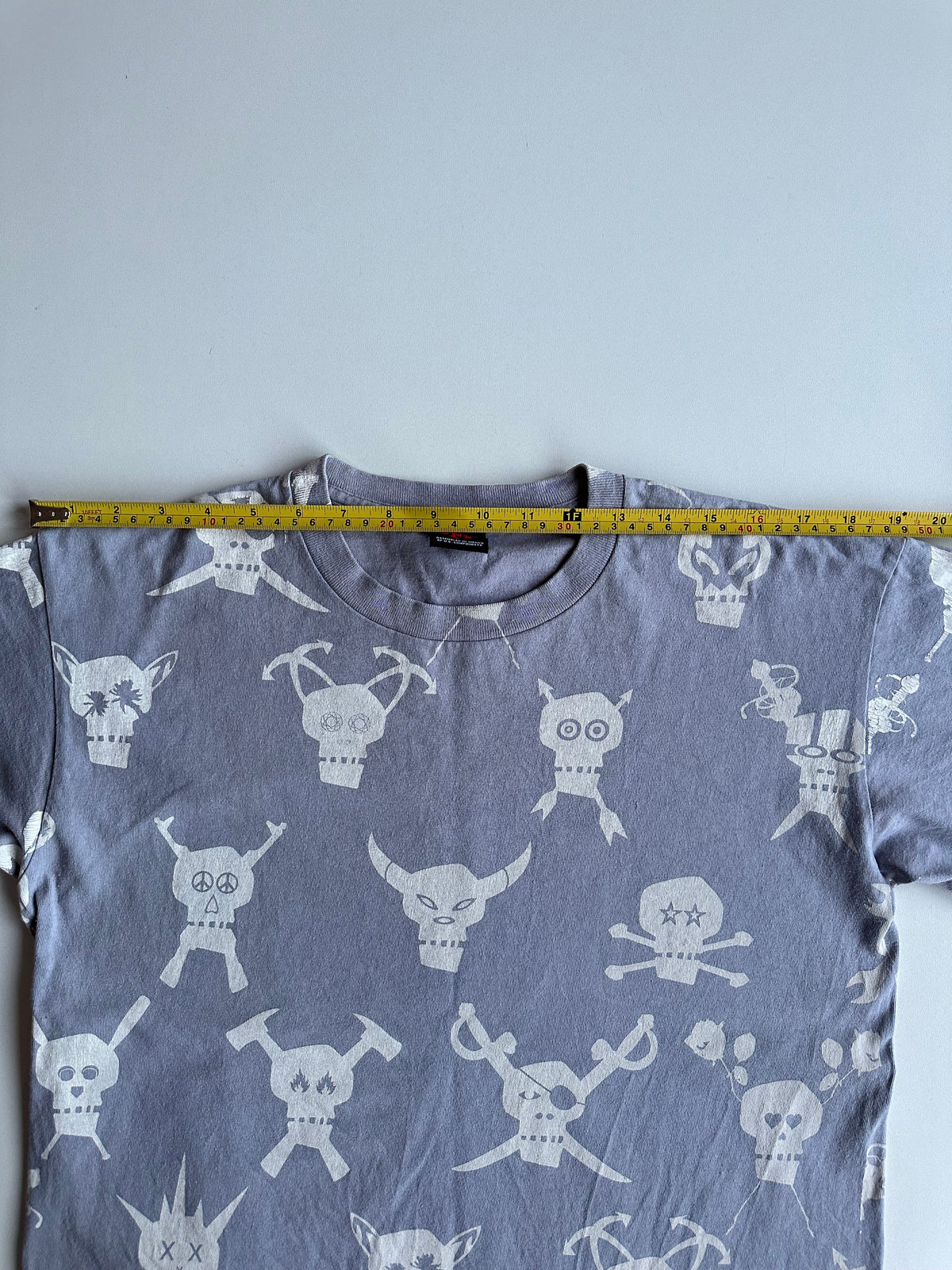 Vintage Stüssy Skull All Over Print Tee Grey – Red Tag