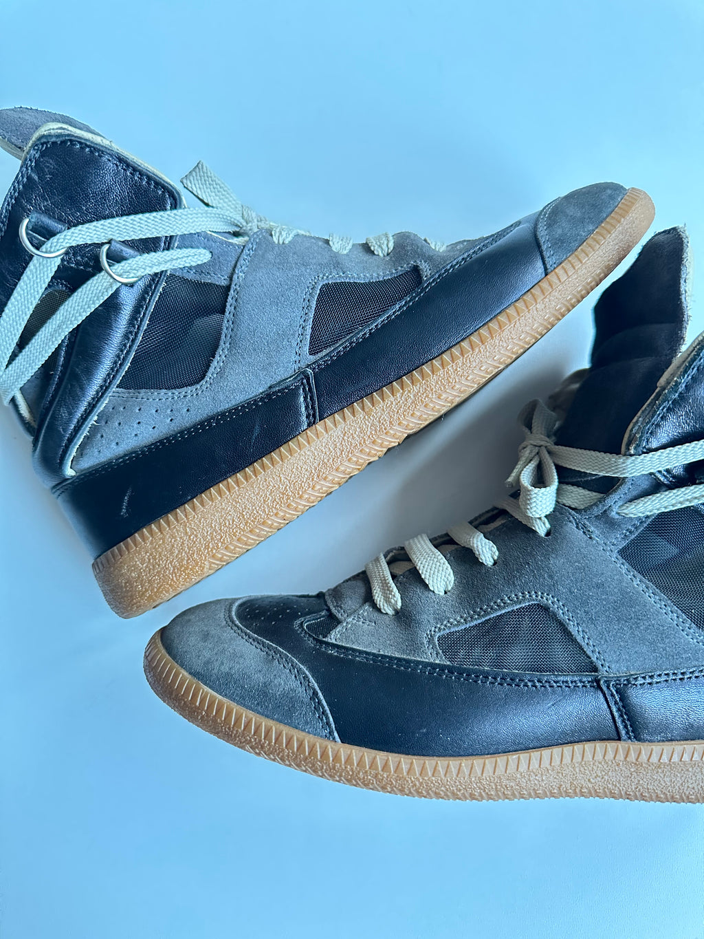 Maison Martin Margiela Line 22 Extended Tongue High-Top Sneakers Grey/Black – 2013