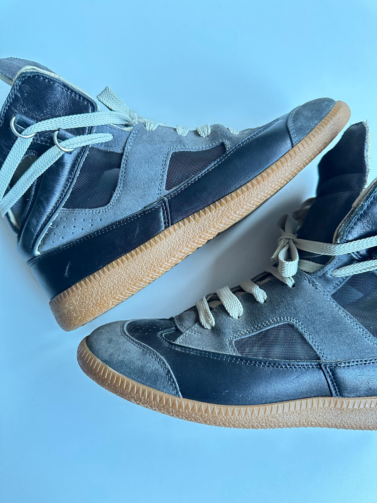 Maison Martin Margiela Line 22 Extended Tongue High-Top Sneakers Grey/Black – 2013