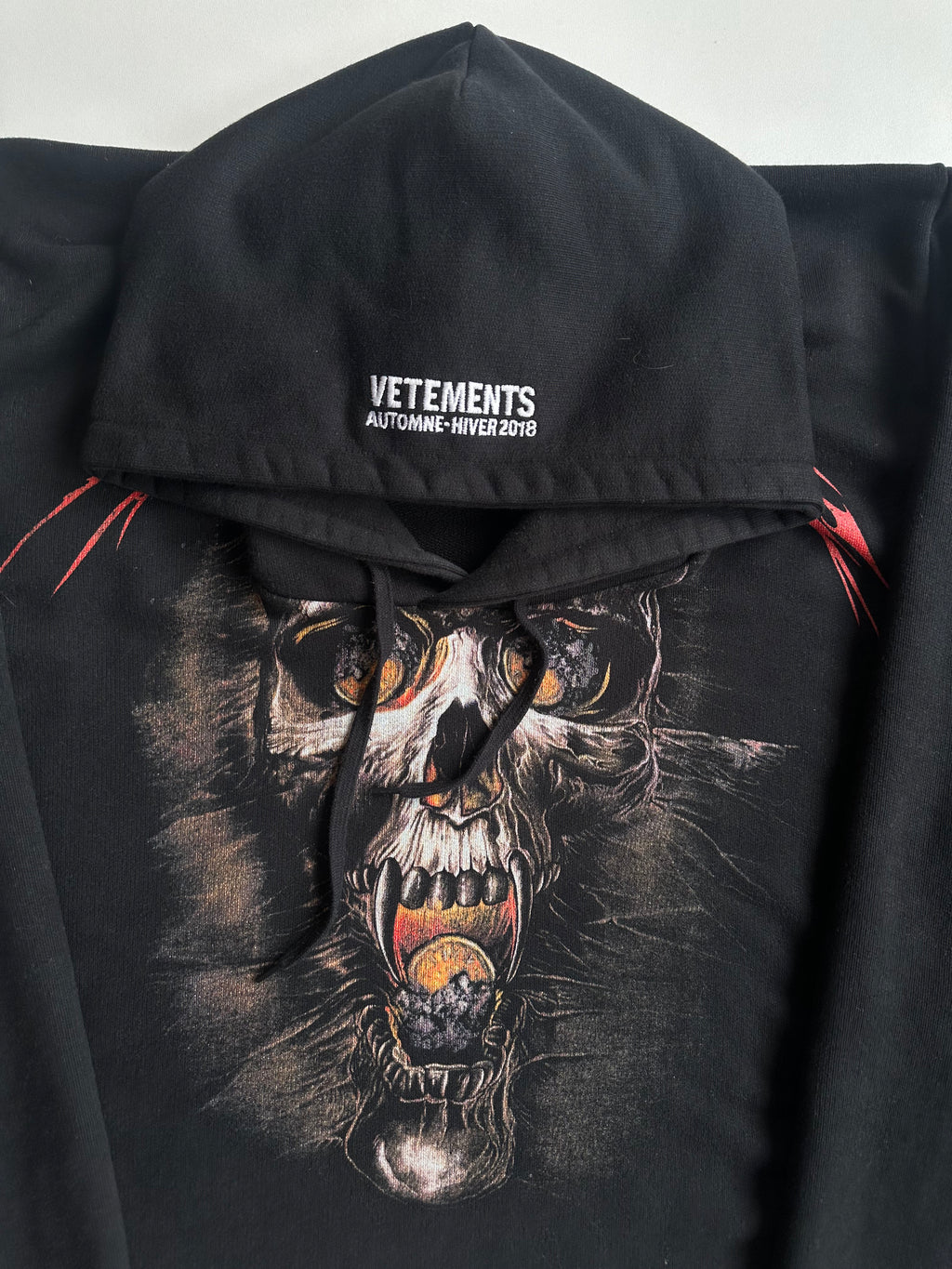 AW18 Vetements Misplaced Skull Hoodie
