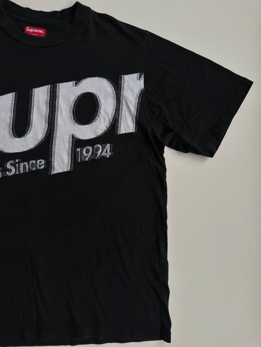 Supreme Intarsia Spellout S/S Top Black – SS21