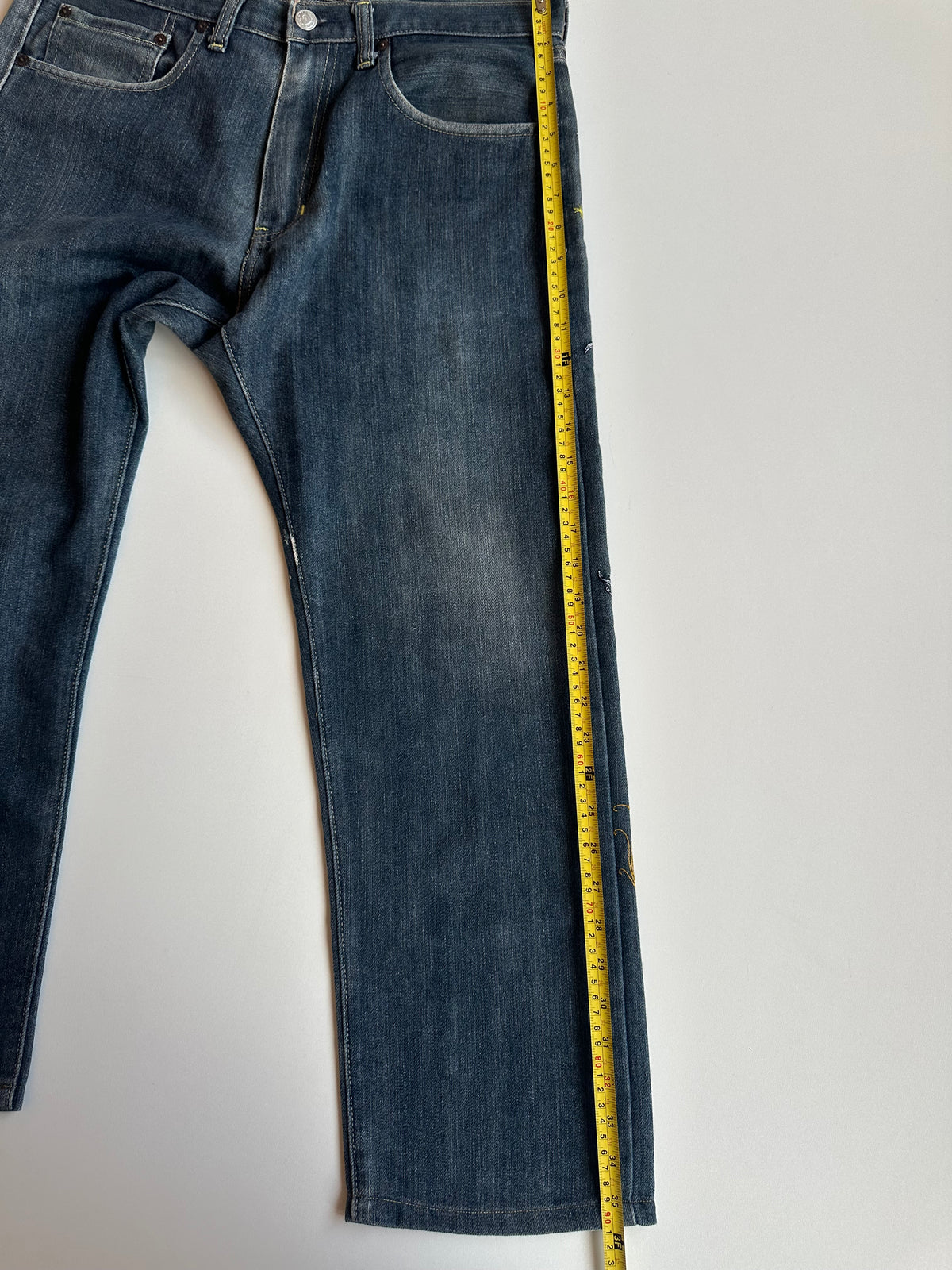Vintage SUGOI Japan Tattoo Koi Fish Embroidered Jeans