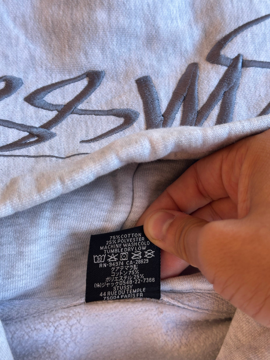 Stussy Smooth Stock Appliqué Hoodie Grey Heather