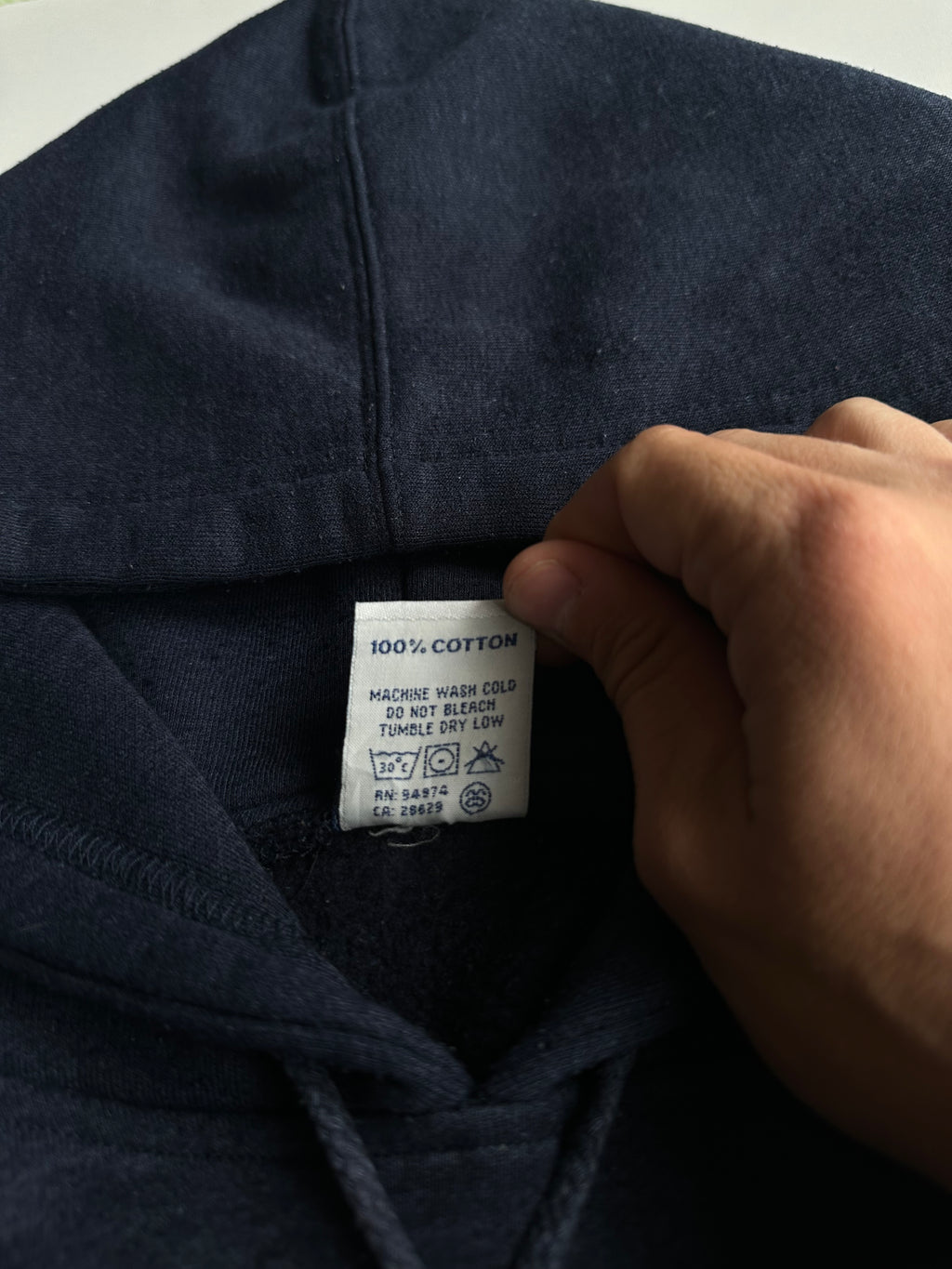 Vintage Stussy Skull Logo Hoodie Navy