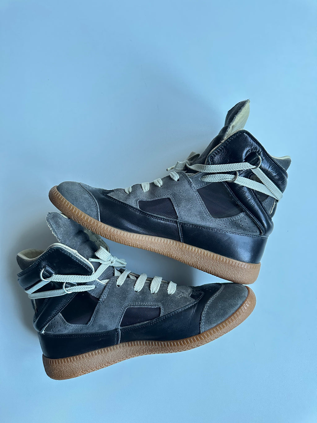 Maison Martin Margiela Line 22 Extended Tongue High-Top Sneakers Grey/Black – 2013