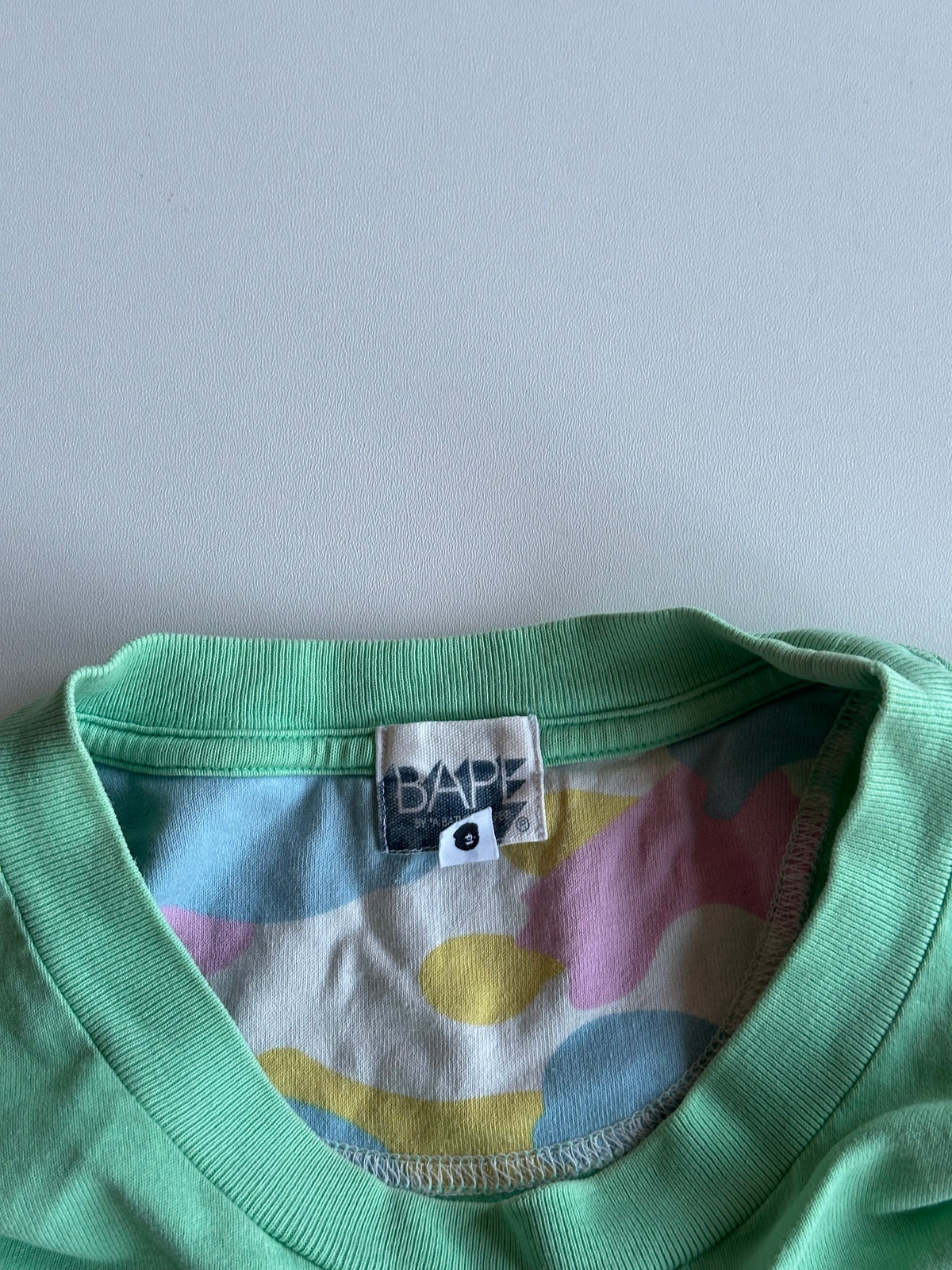 BAPE Varsity Logo Tee Mint Green / Pink