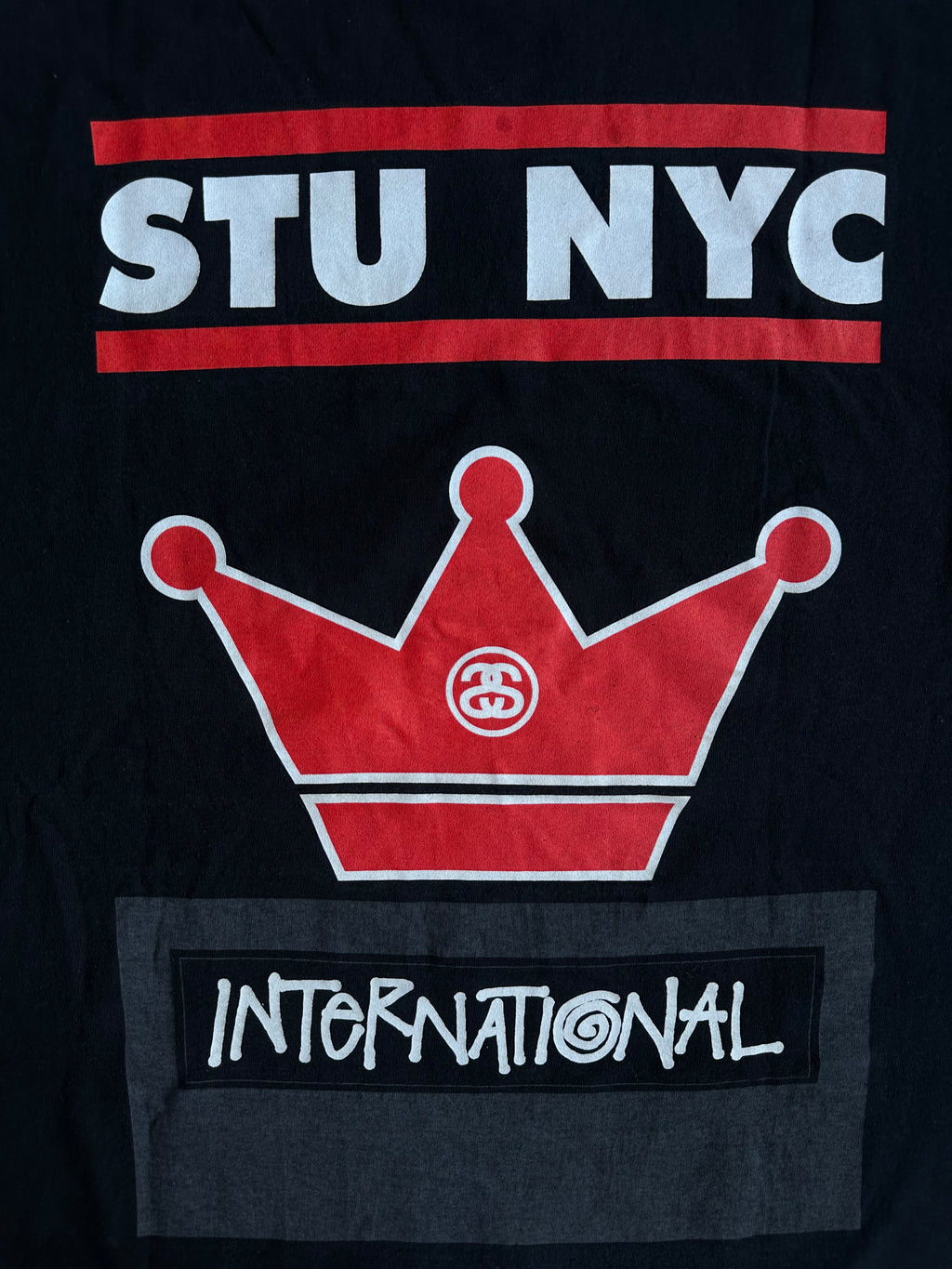 Vintage Stussy STU NYC Crown International Tee Black