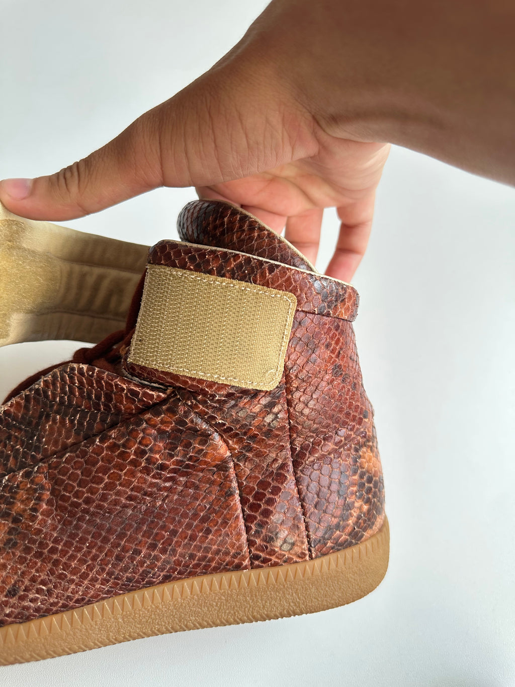 Vintage Maison Margiela Future High Snakeskin Sneakers
