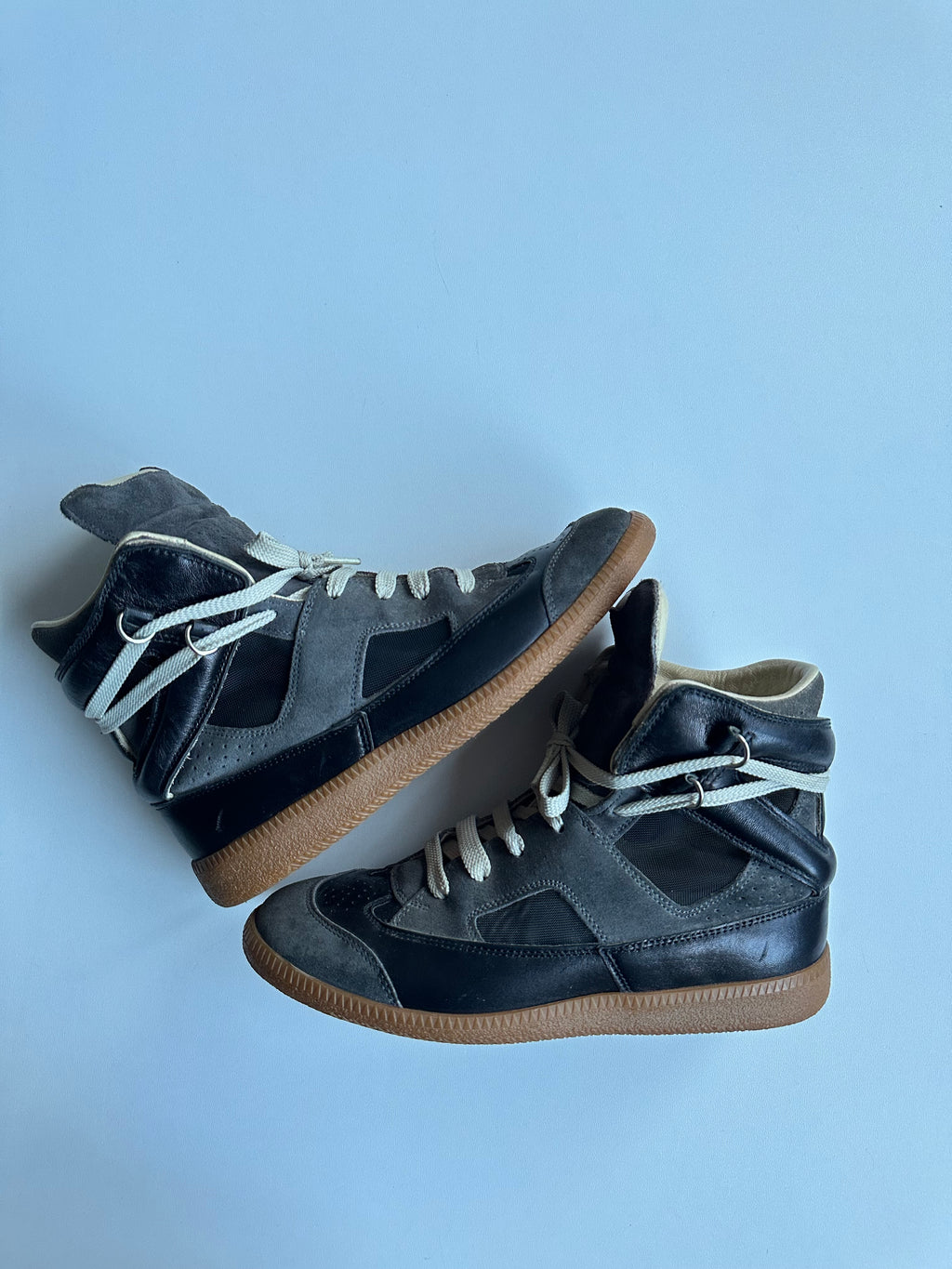 Maison Martin Margiela Line 22 Extended Tongue High-Top Sneakers Grey/Black – 2013