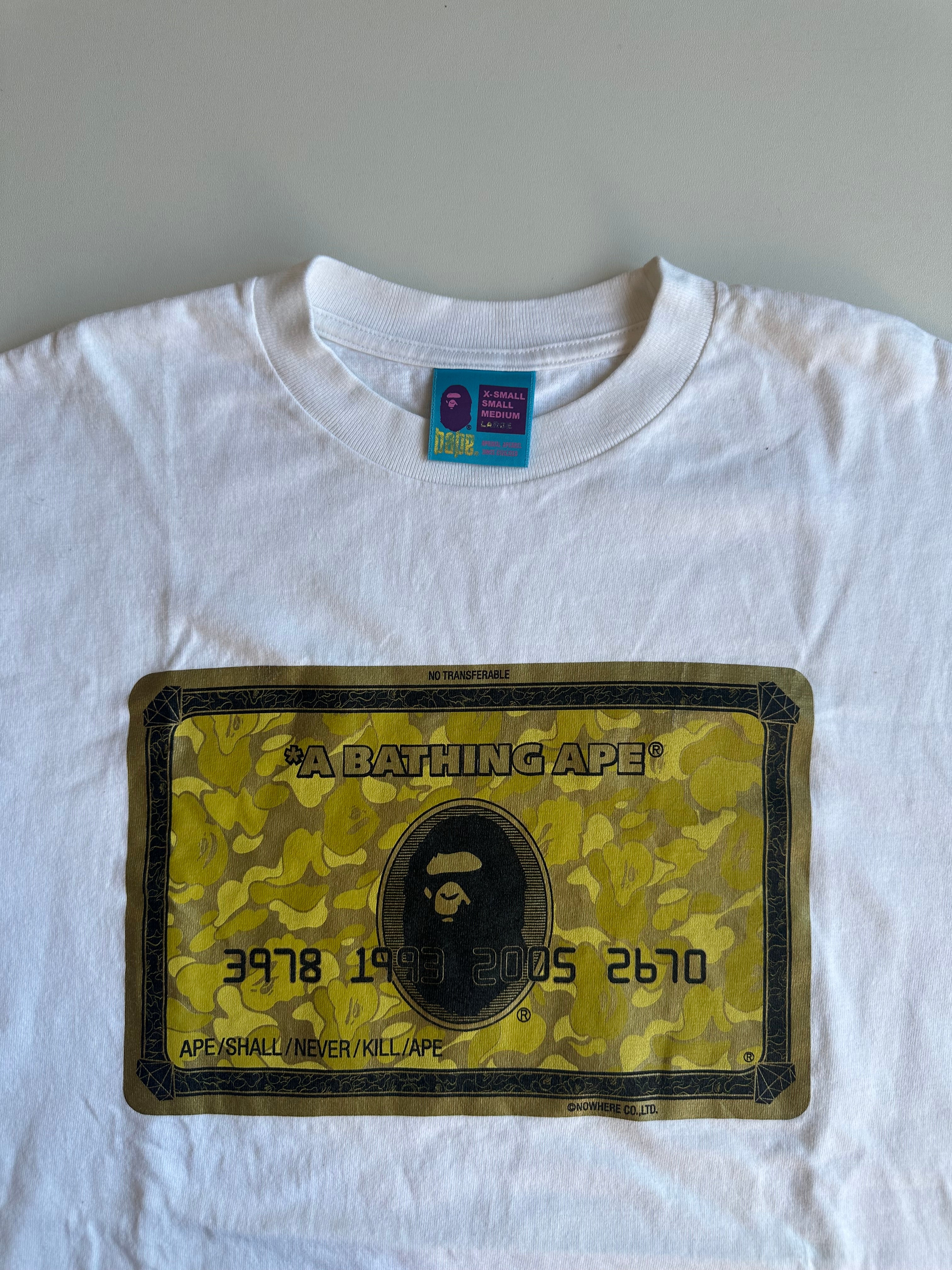 Vintage Bape Gold Card Member Tee