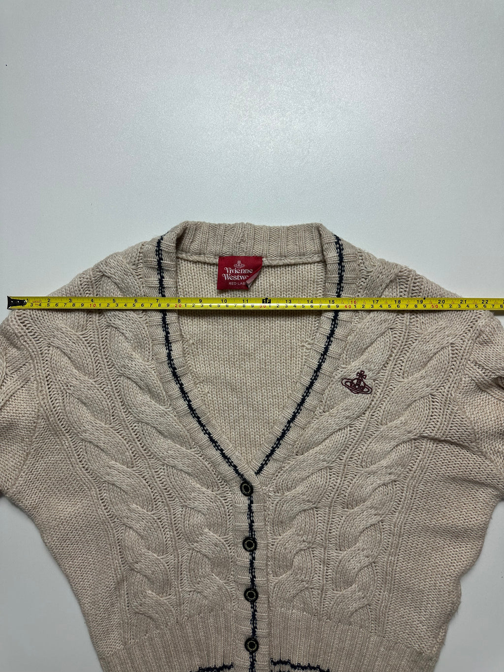 Vivienne Westwood Red Label Cable Knit Orb Cardigan Beige - Size L