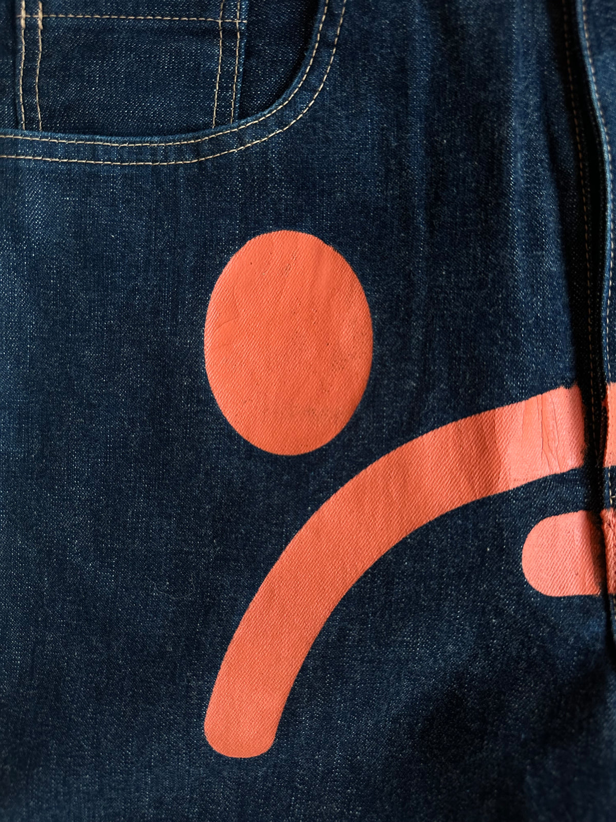 Vintage BAPE Sad Face Denim Jeans Indigo – Pre-2005 – Size L