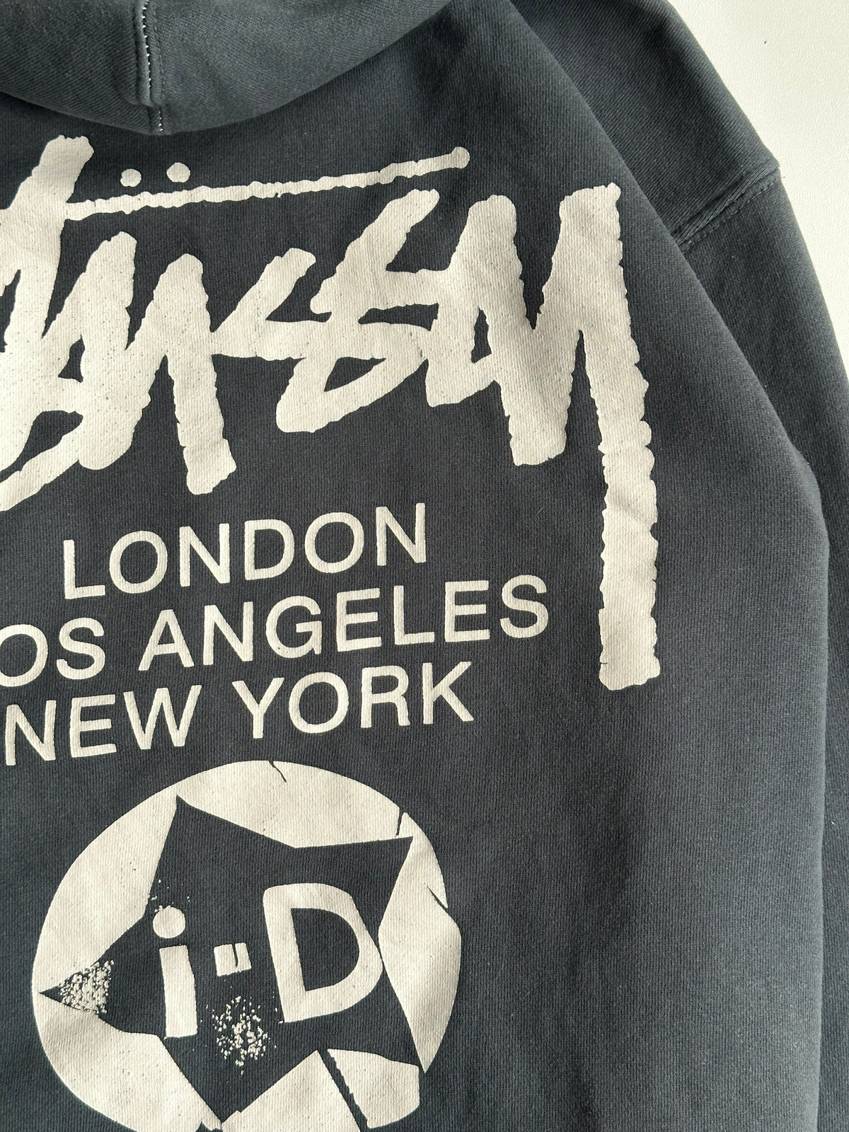 Stussy x i-D World Tour Pigment Dyed Hoodie Grey – 2018