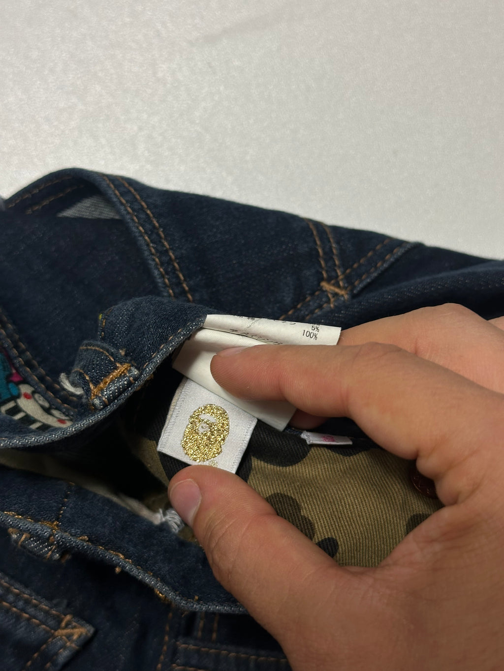 Vintage Bape Baby Milo Sad Face Jeans