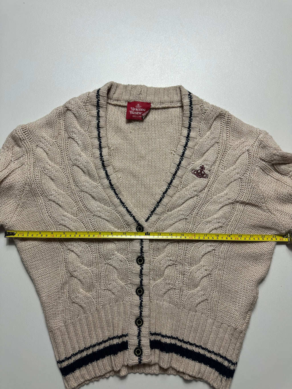 Vivienne Westwood Red Label Cable Knit Orb Cardigan Beige - Size L