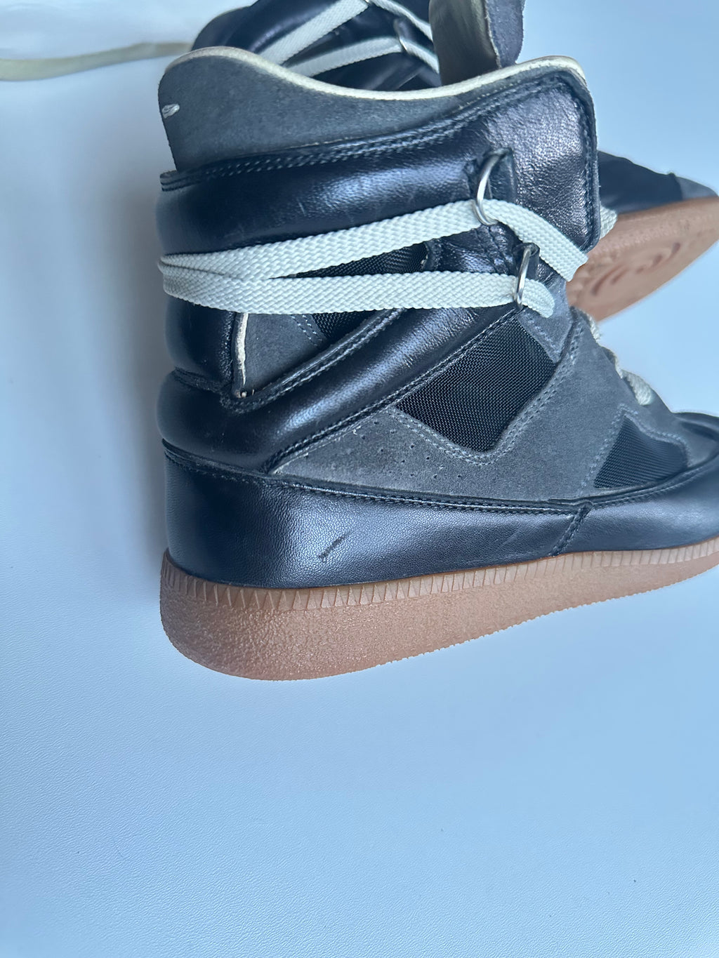 Maison Martin Margiela Line 22 Extended Tongue High-Top Sneakers Grey/Black – 2013