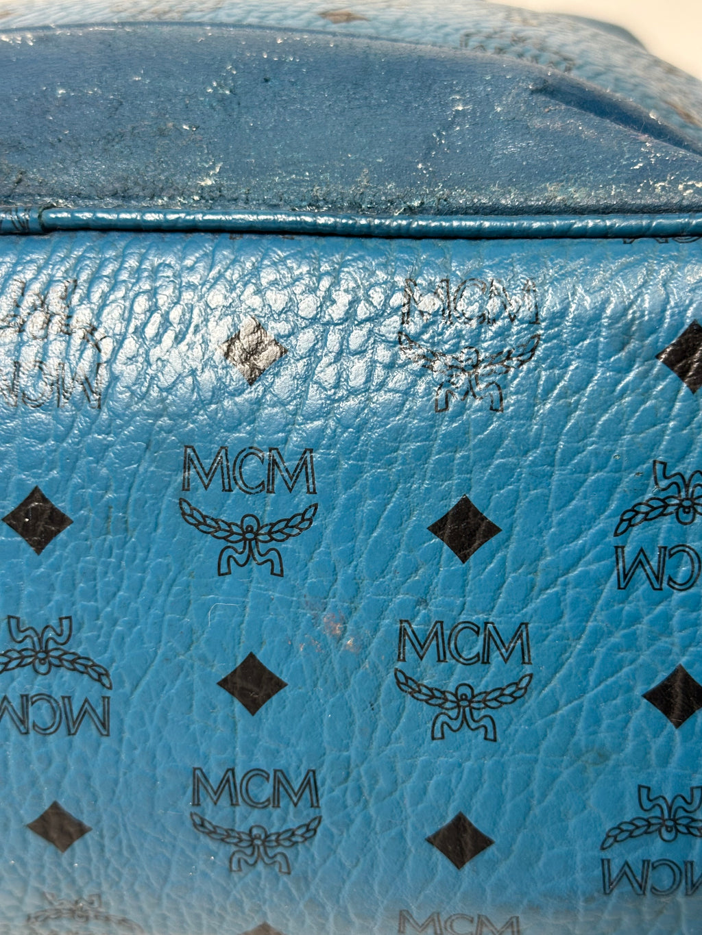 Vintage MCM Royal Blue Studded Leather Backpack