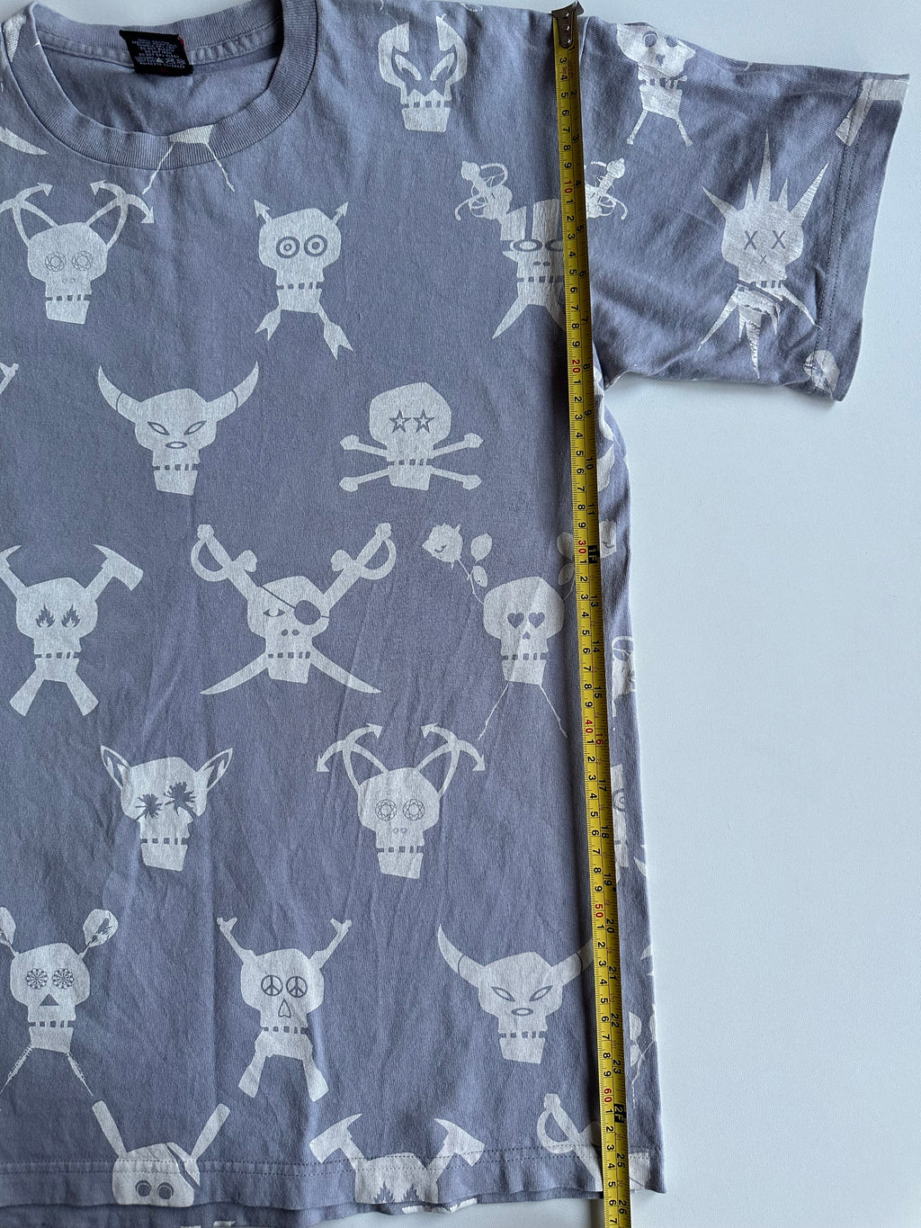 Vintage Stüssy Skull All Over Print Tee Grey – Red Tag