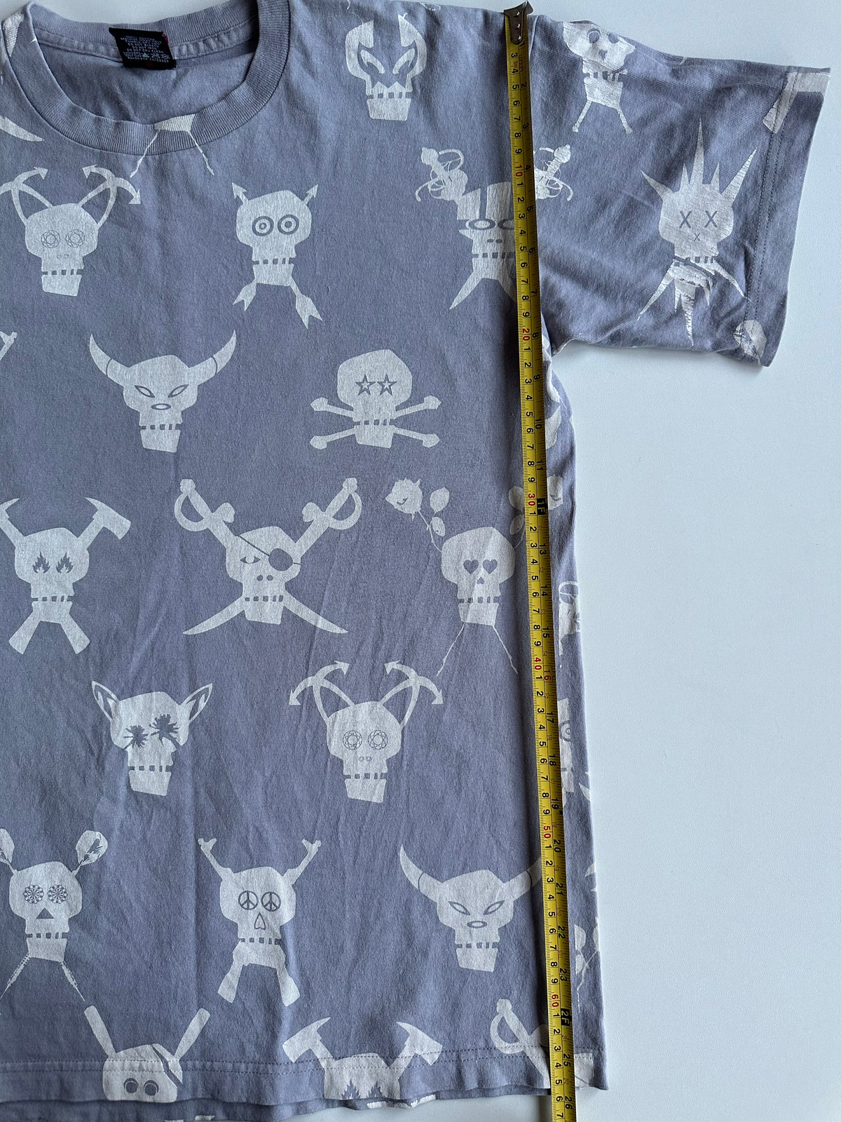 Vintage Stüssy Skull All Over Print Tee Grey – Red Tag