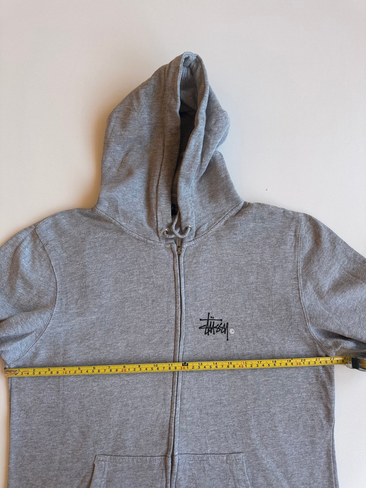 Stussy Basic Logo Zip Hoodie Ash Heather