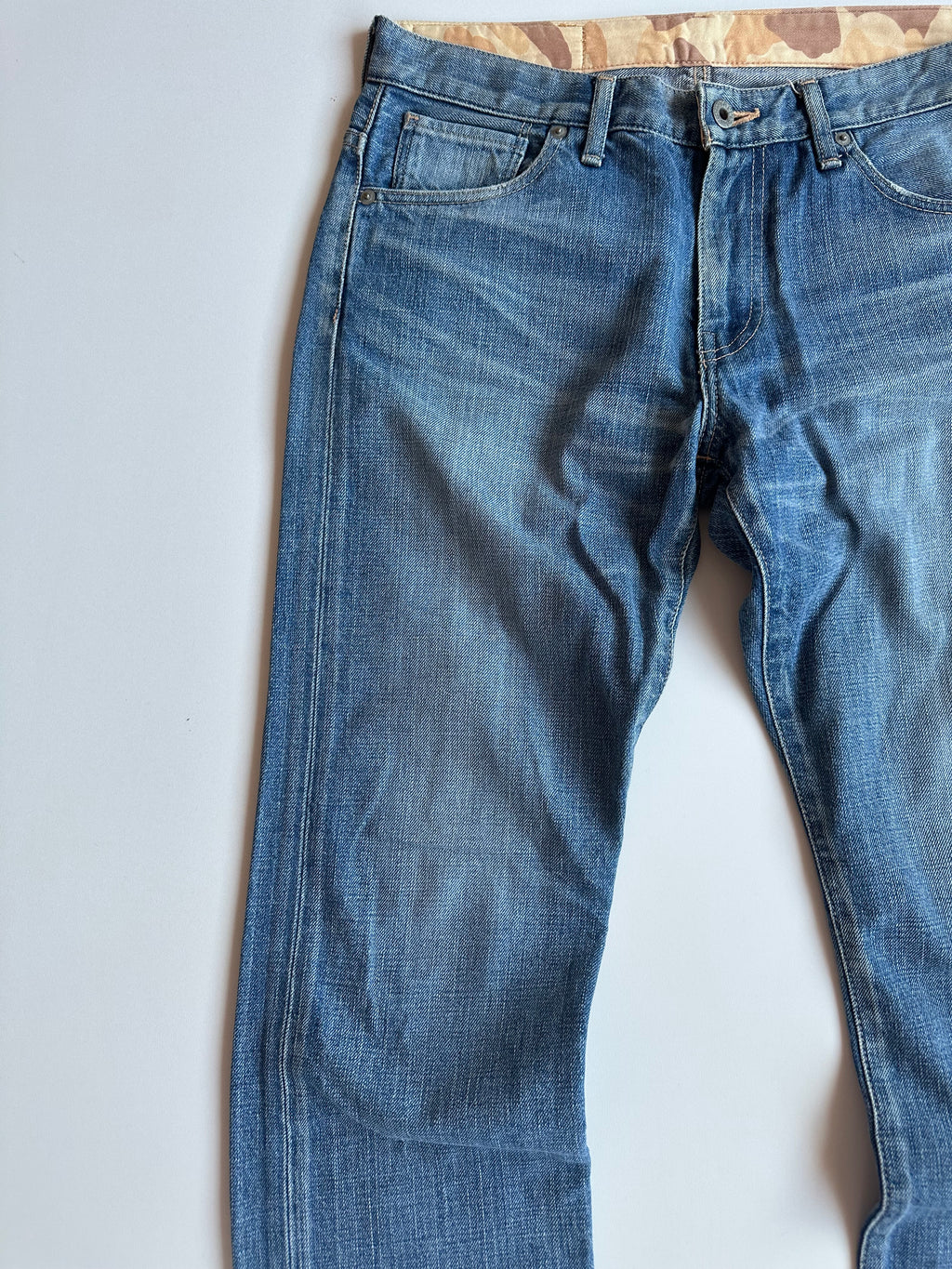 BAPE Studded Ape Head Denim Jeans Washed Blue