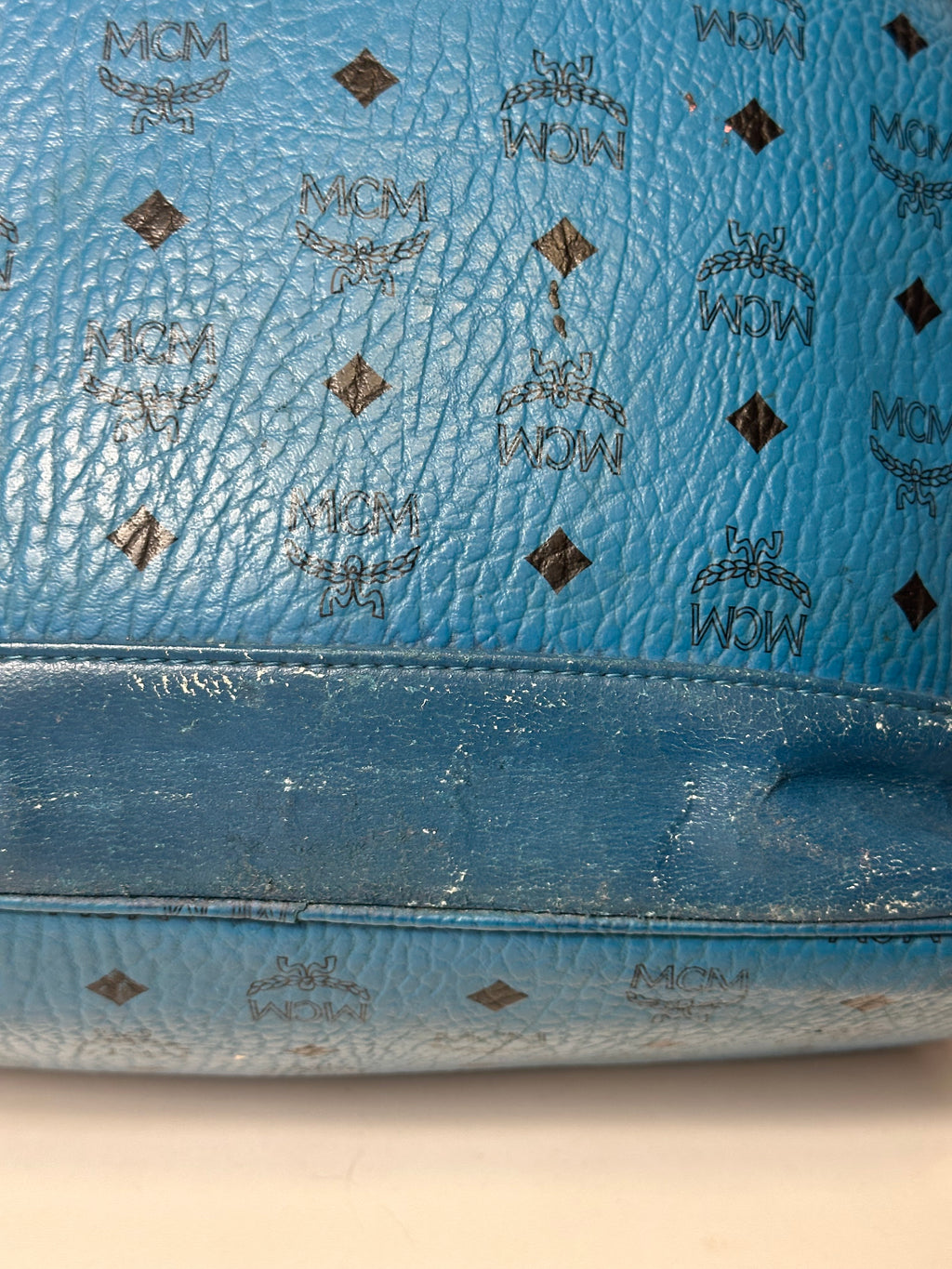 Vintage MCM Royal Blue Studded Leather Backpack