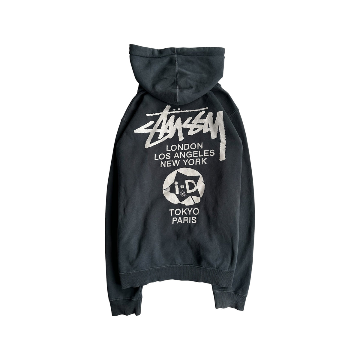 Stussy x i-D World Tour Pigment Dyed Hoodie Grey – 2018