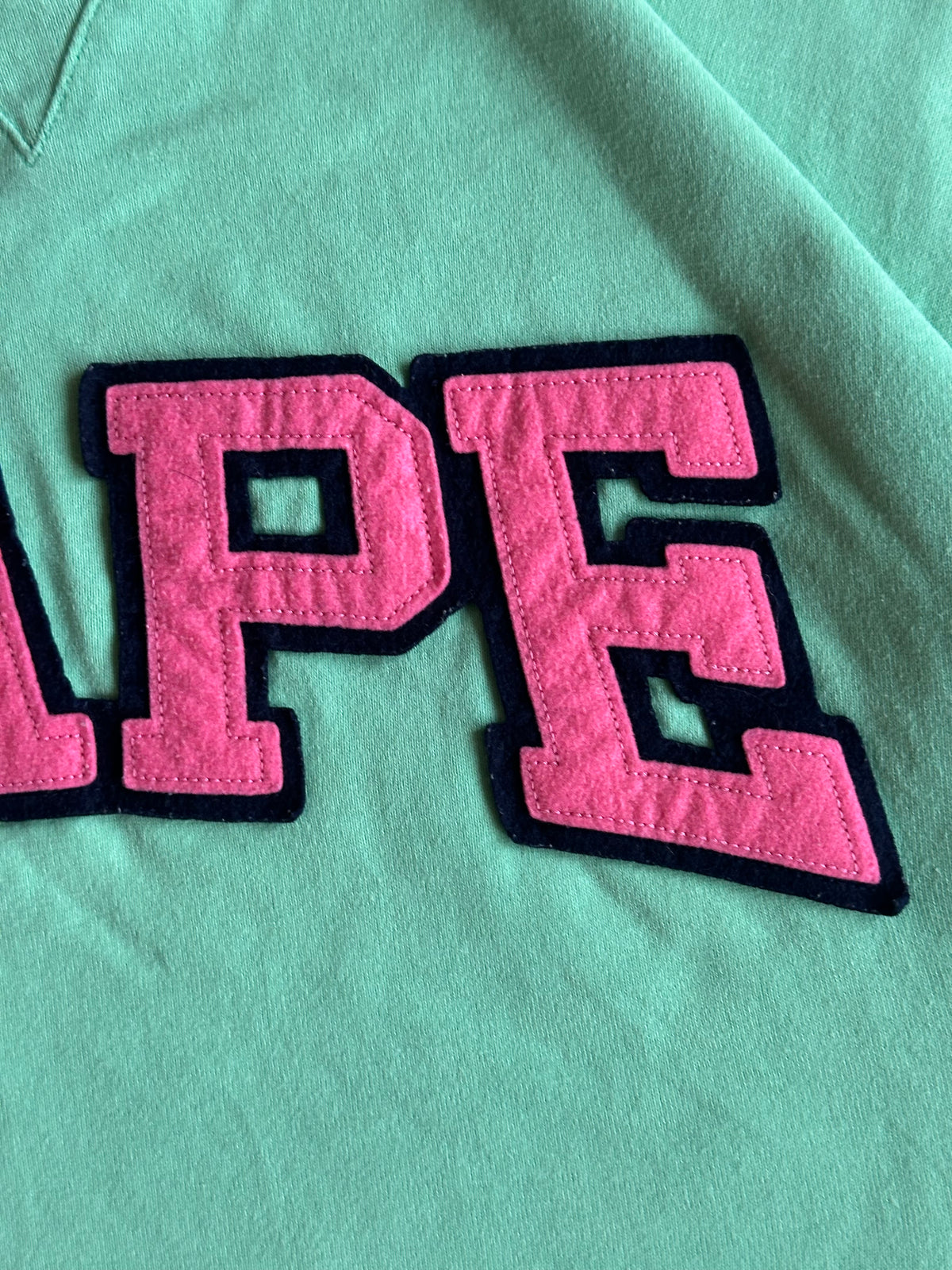 BAPE Varsity Logo Tee Mint Green / Pink