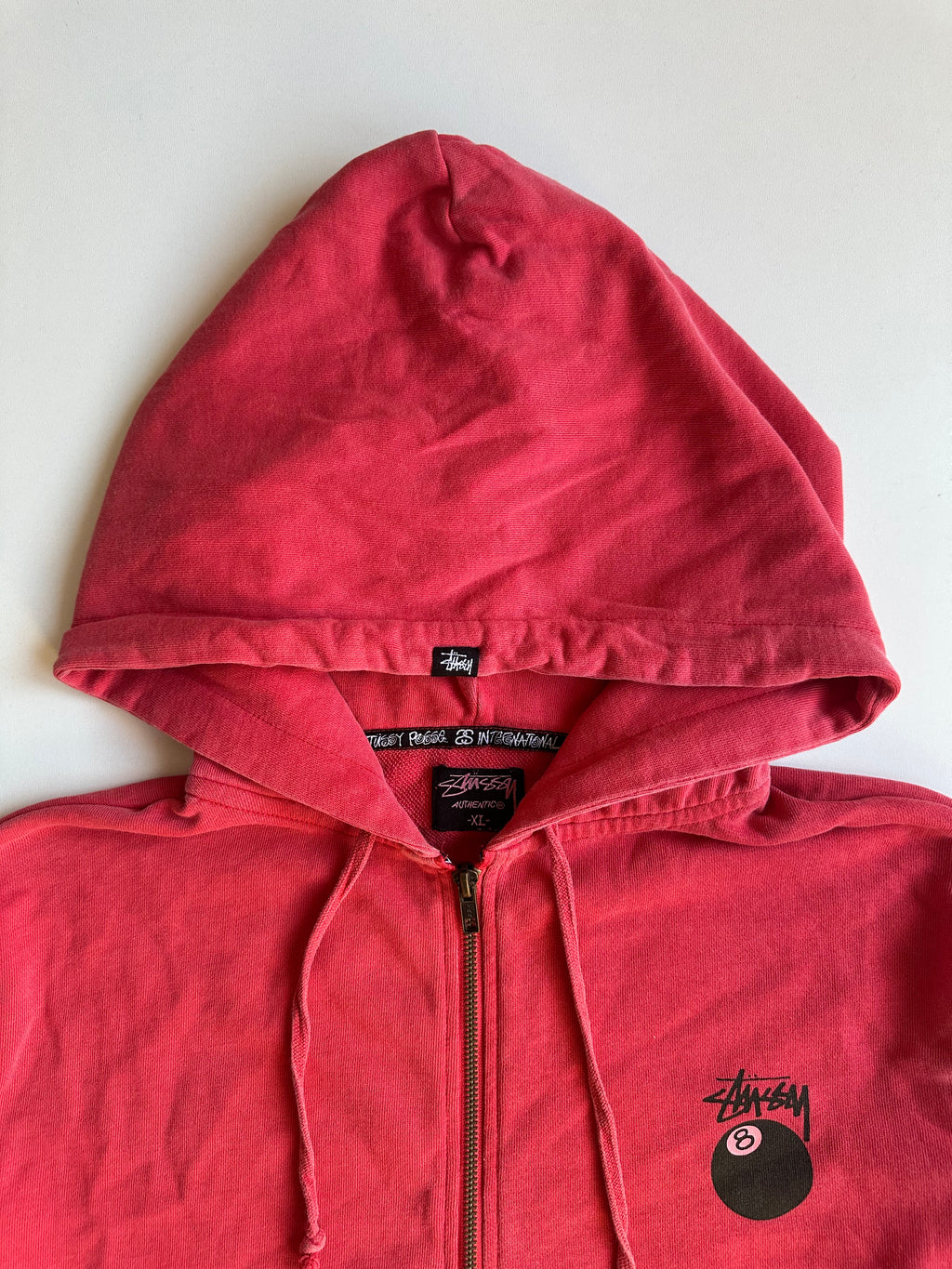 Vintage Stussy 8 Ball Logo Zip Hoodie