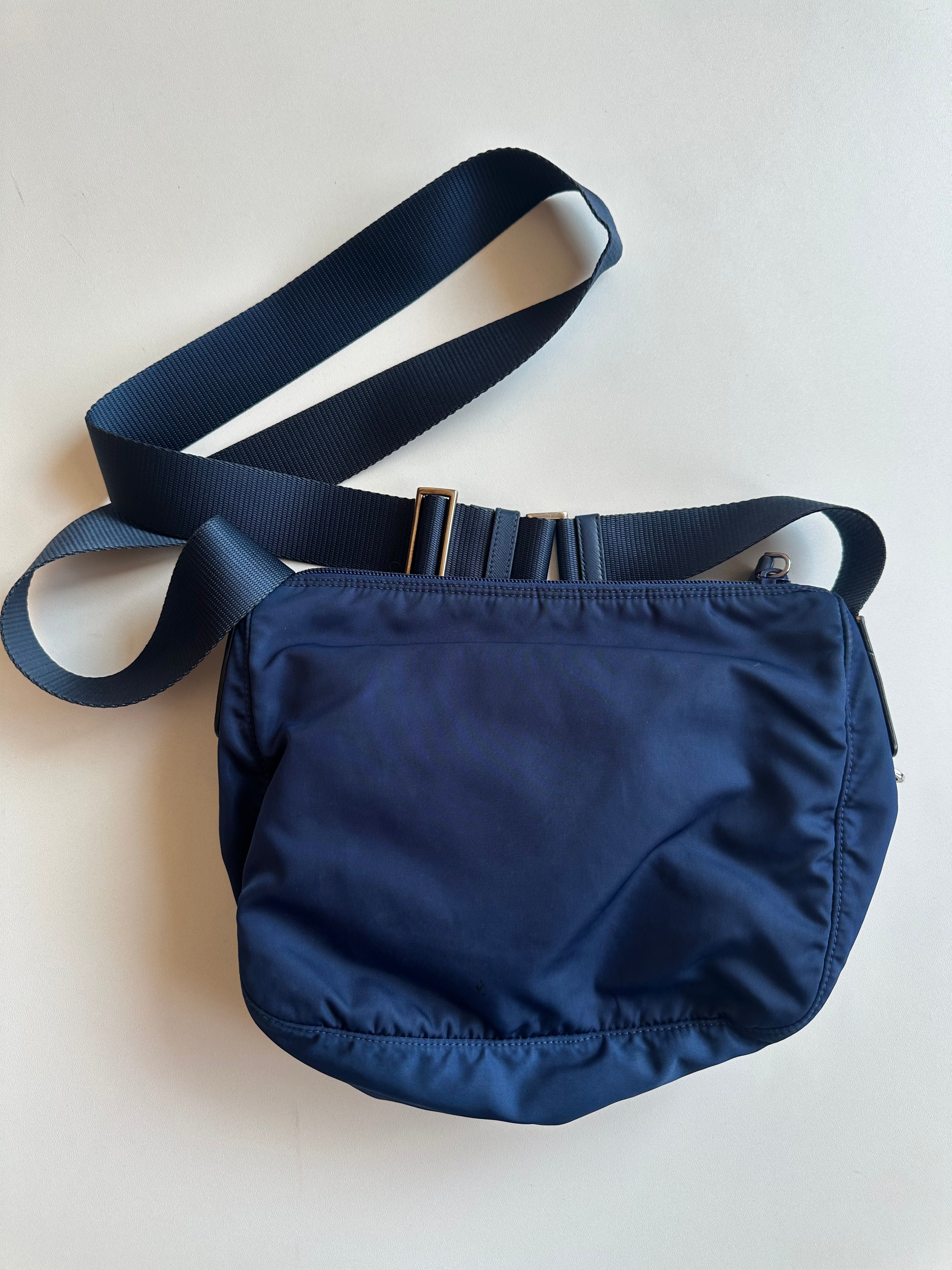 Vintage Prada Re-Nylon Classic Crossbody Royal Blue Bag