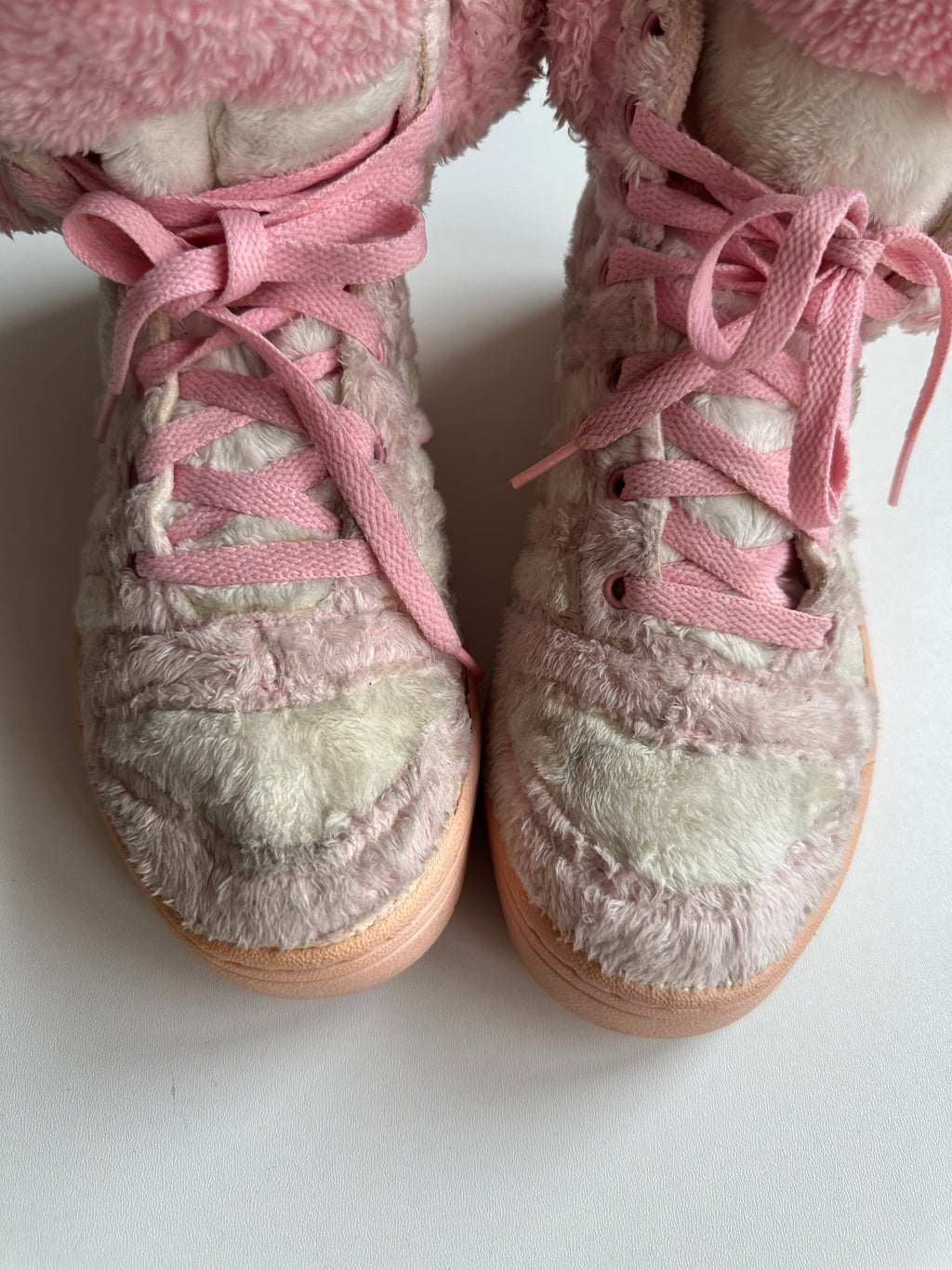 Vintage Adidas x Jeremy Scott Pink Fur Panda