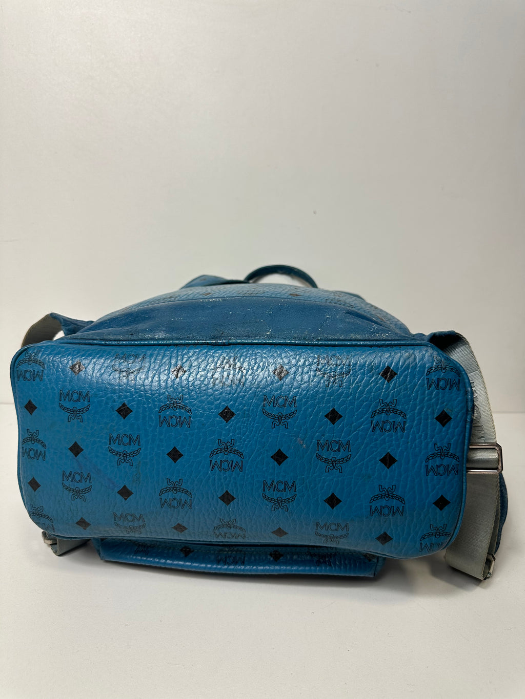 Vintage MCM Royal Blue Studded Leather Backpack